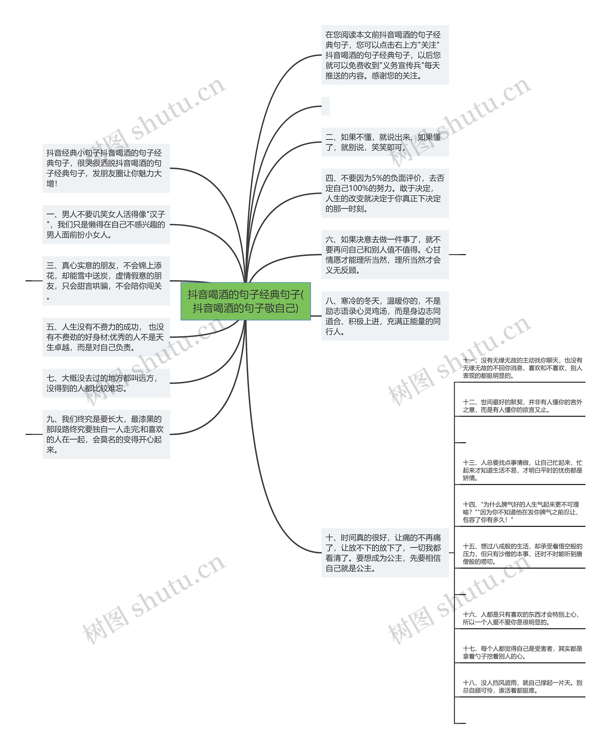 抖音喝酒的句子经典句子(抖音喝酒的句子敬自己)思维导图