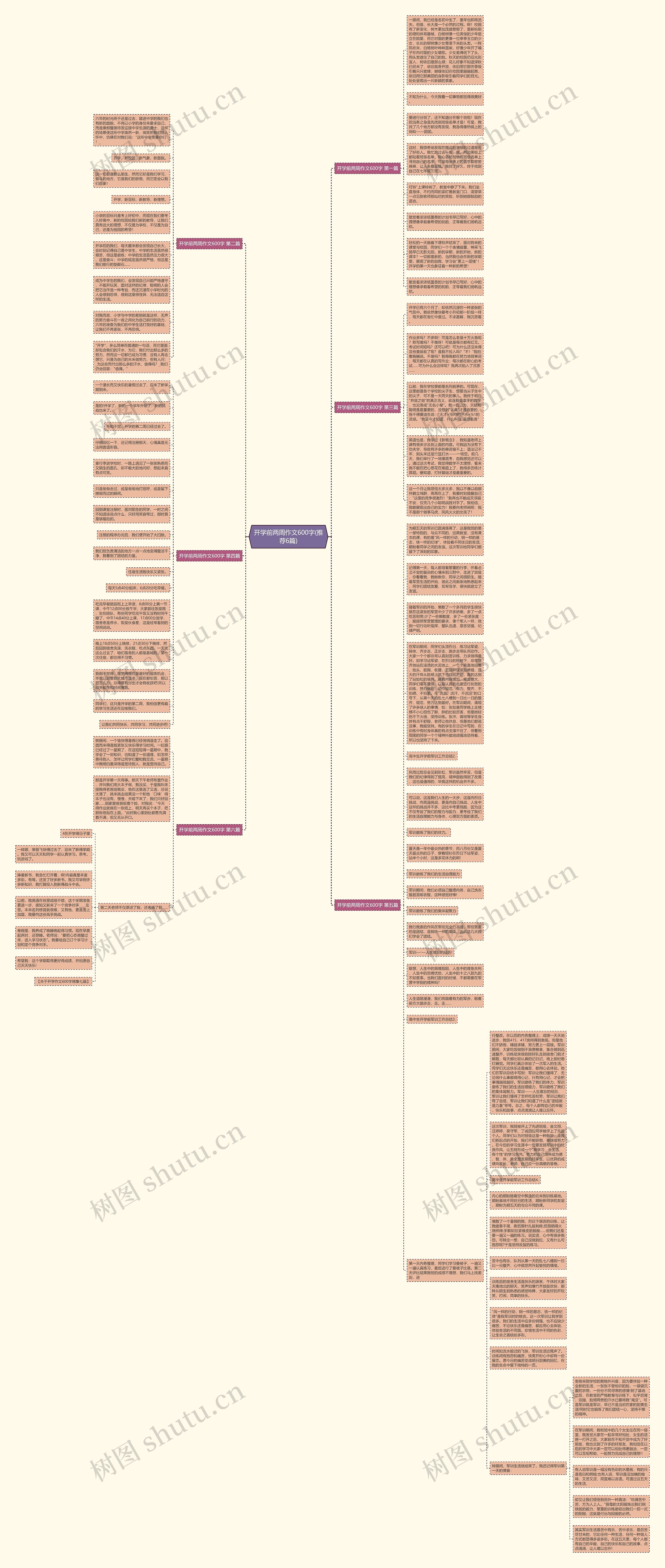 开学前两周作文600字(推荐6篇)思维导图