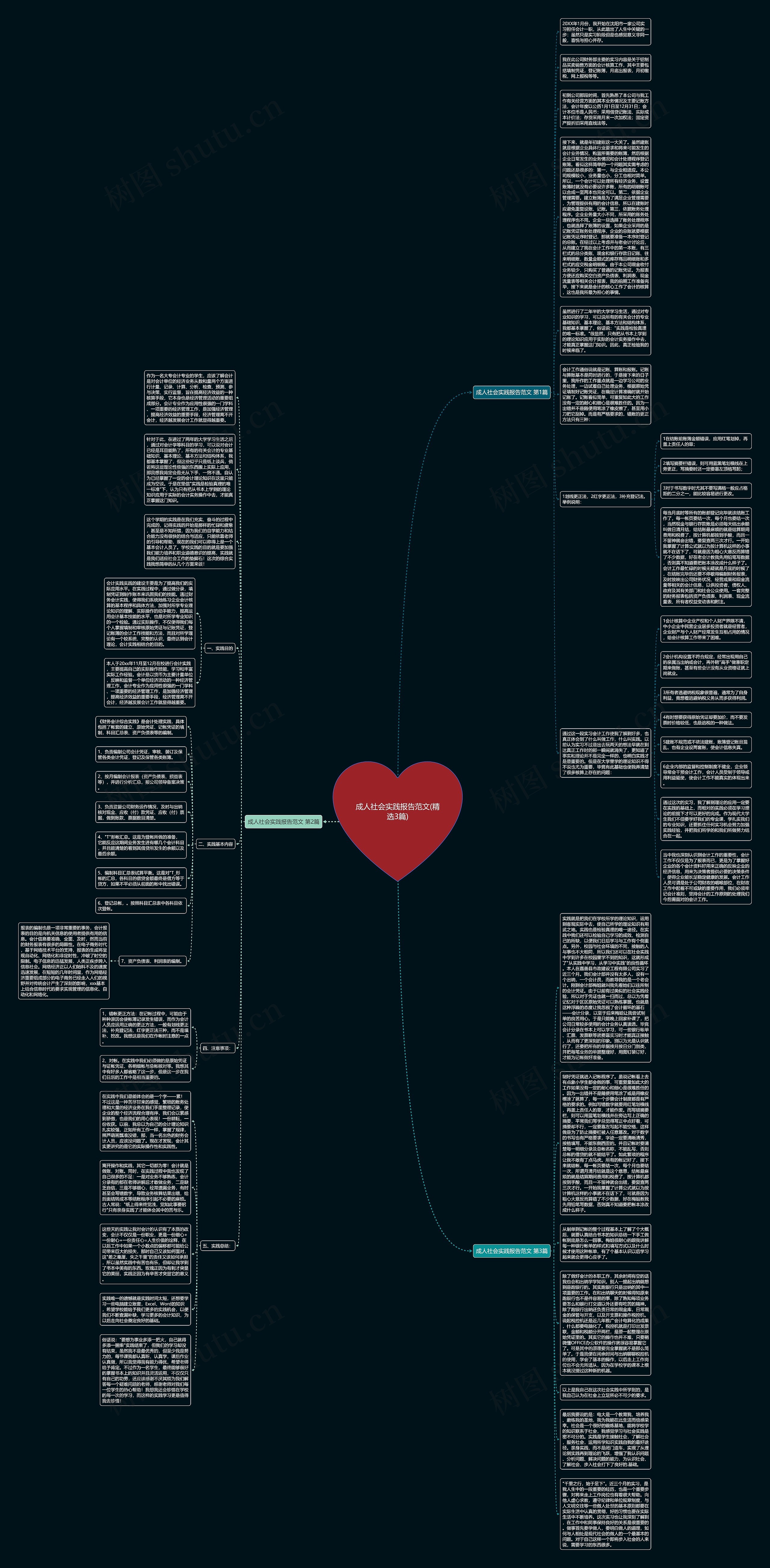 成人社会实践报告范文(精选3篇)思维导图