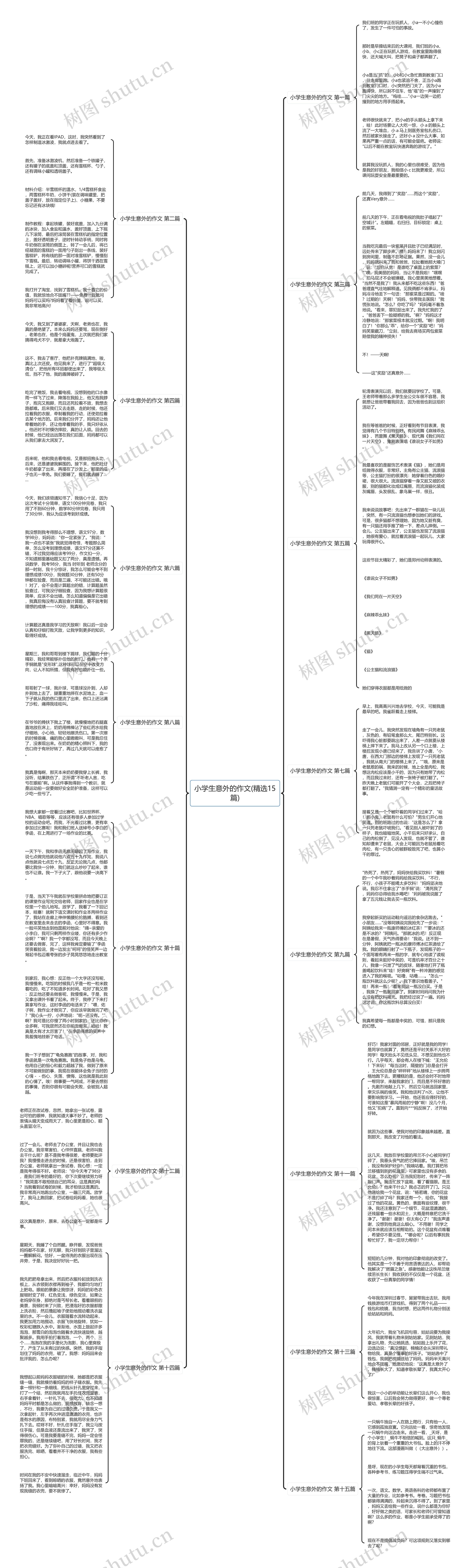 小学生意外的作文(精选15篇)思维导图