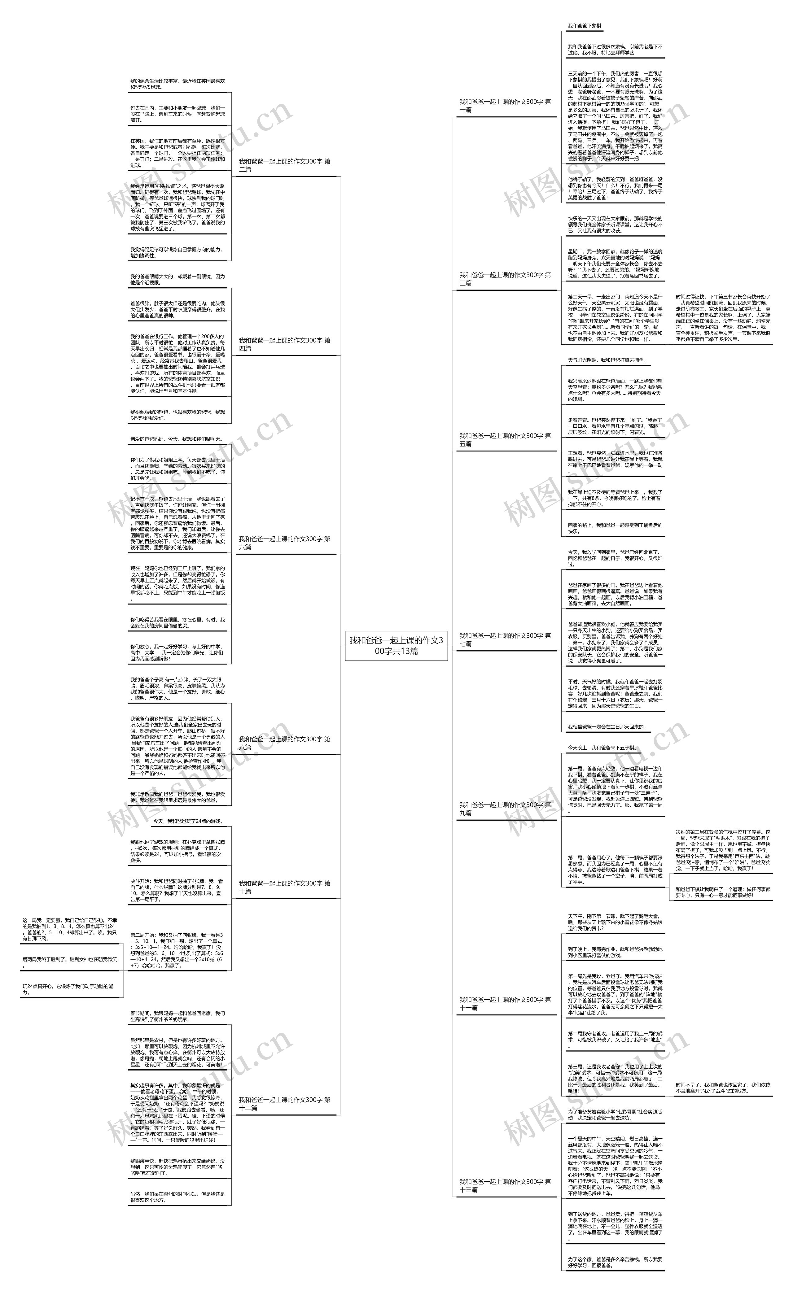 我和爸爸一起上课的作文300字共13篇思维导图