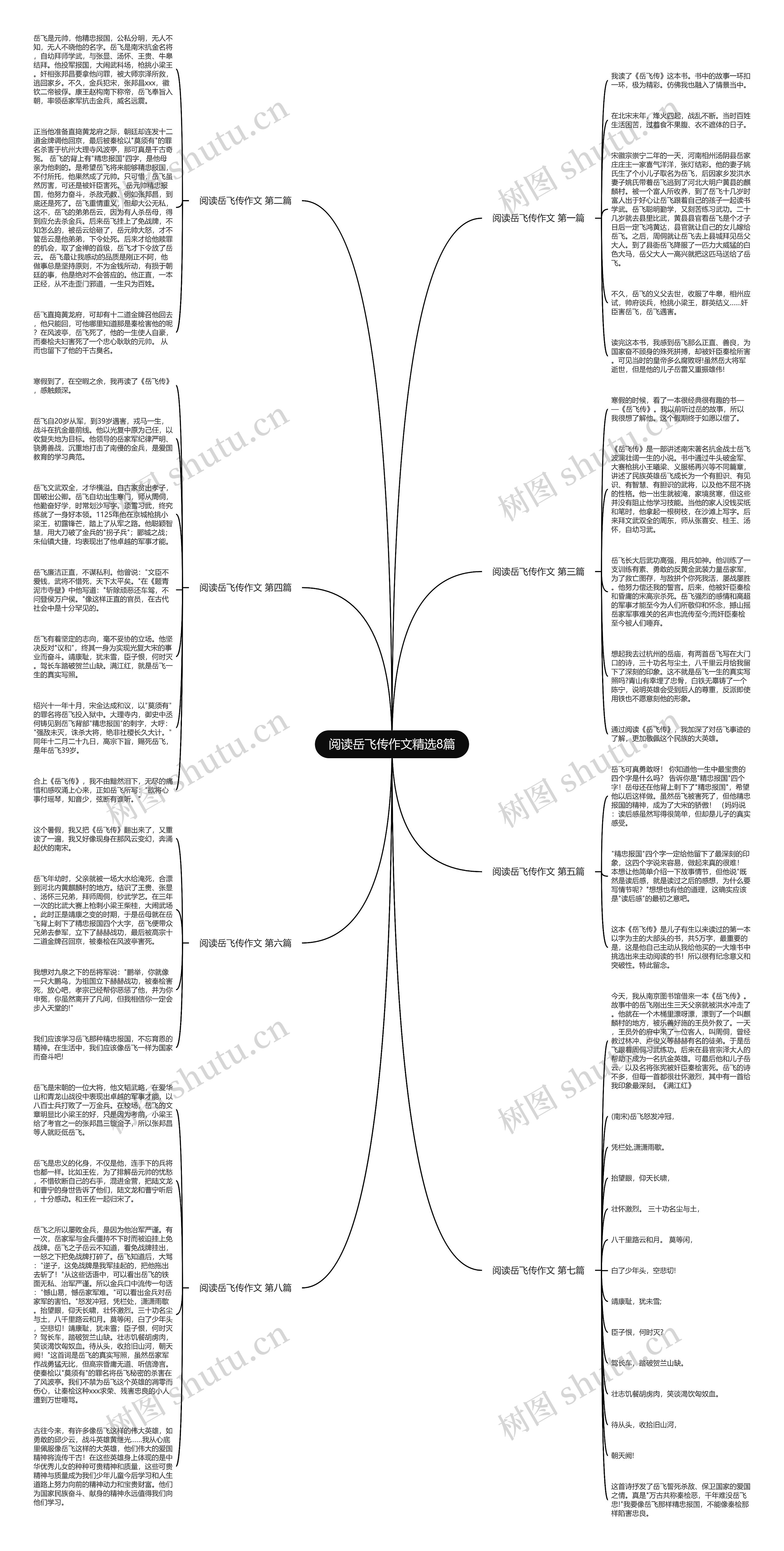 阅读岳飞传作文精选8篇思维导图