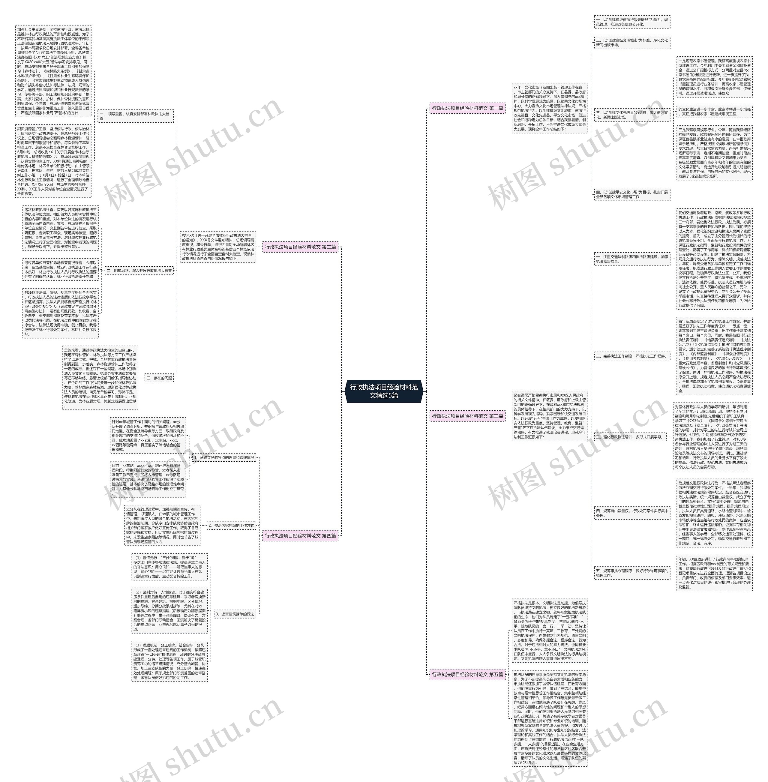 行政执法项目经验材料范文精选5篇思维导图