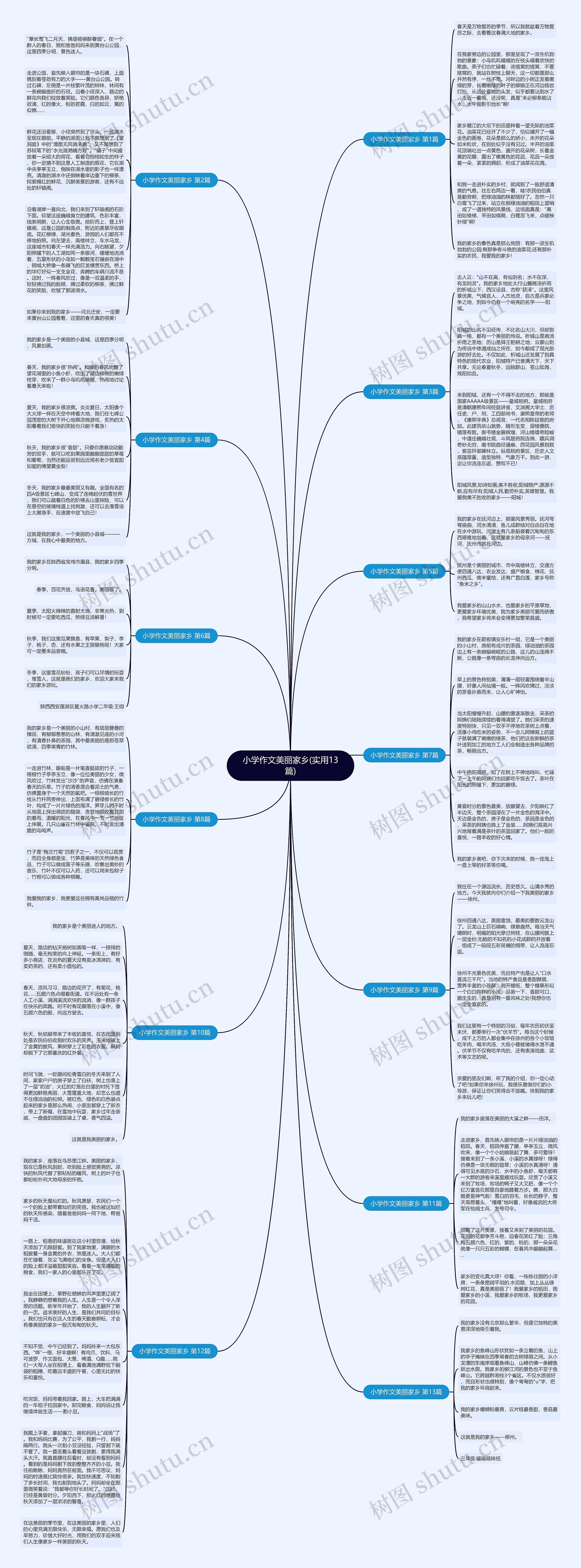 小学作文美丽家乡(实用13篇)思维导图