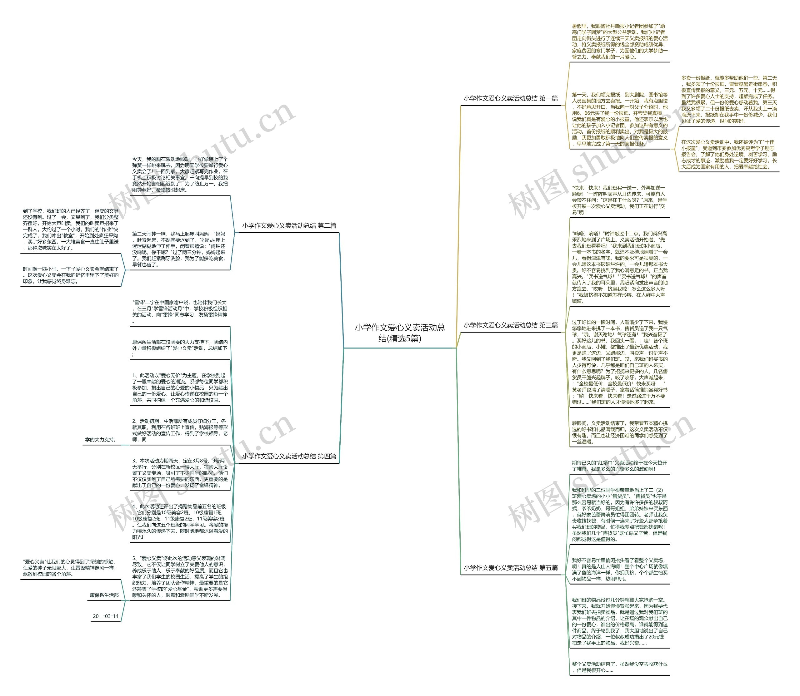 小学作文爱心义卖活动总结(精选5篇)思维导图