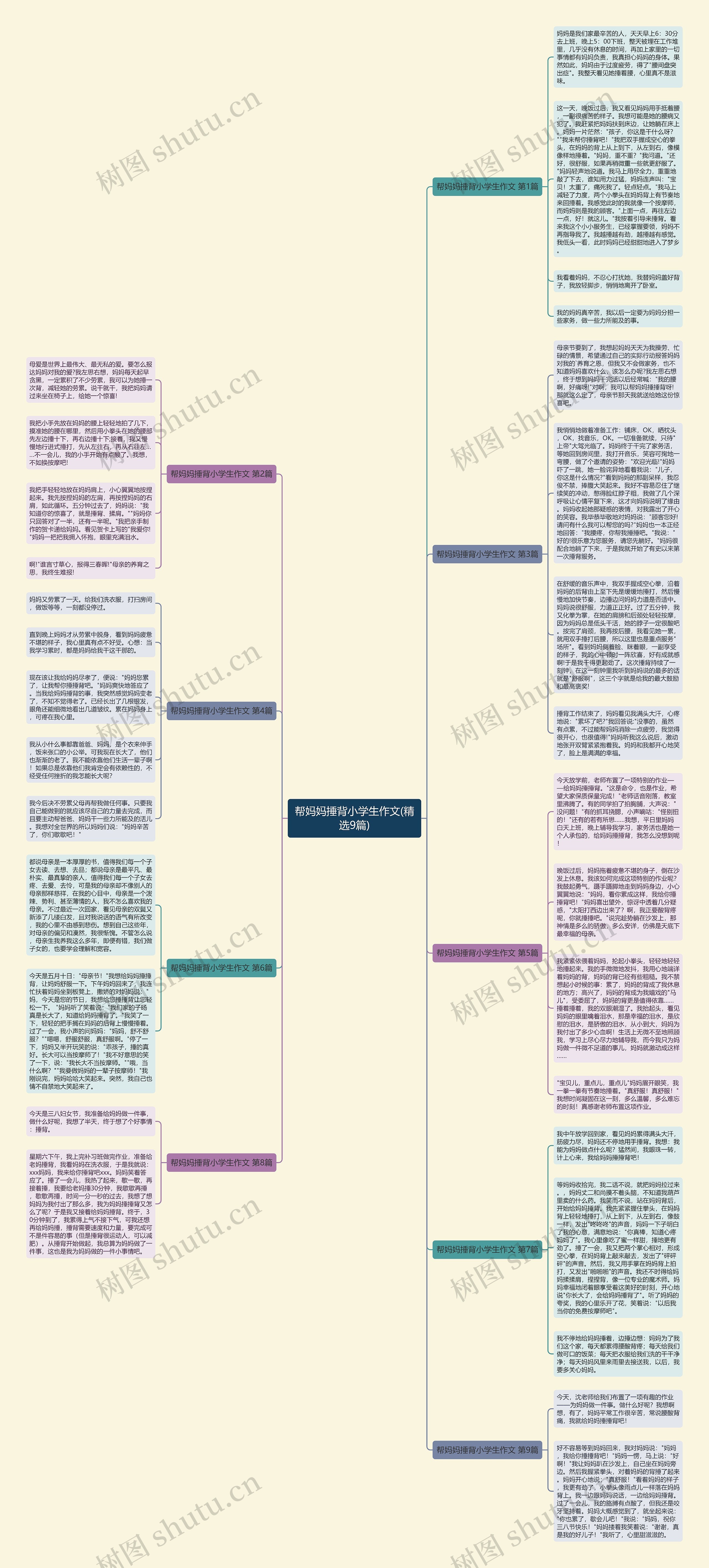 帮妈妈捶背小学生作文(精选9篇)思维导图