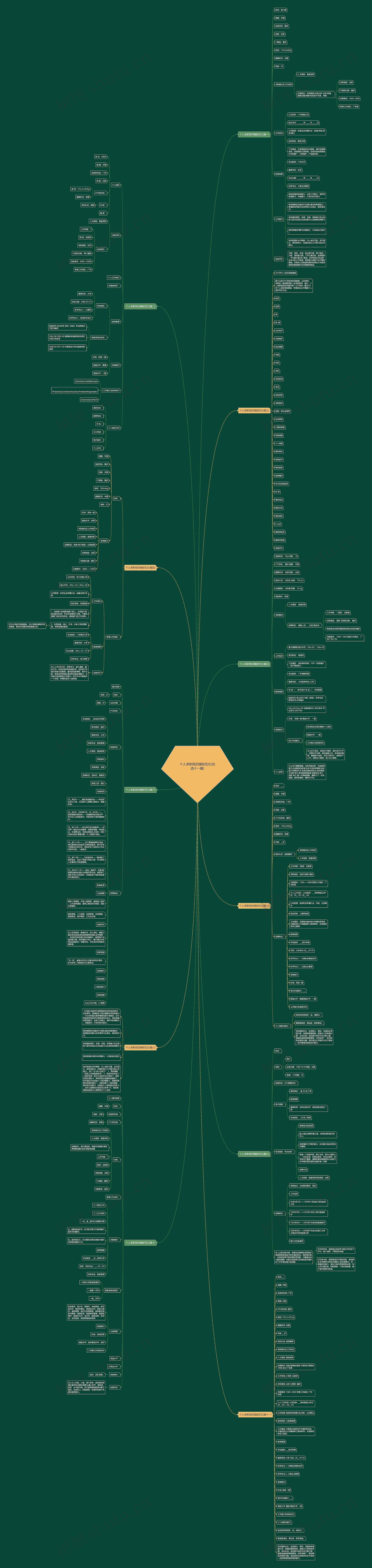 个人求职简历范文(优选十一篇)思维导图
