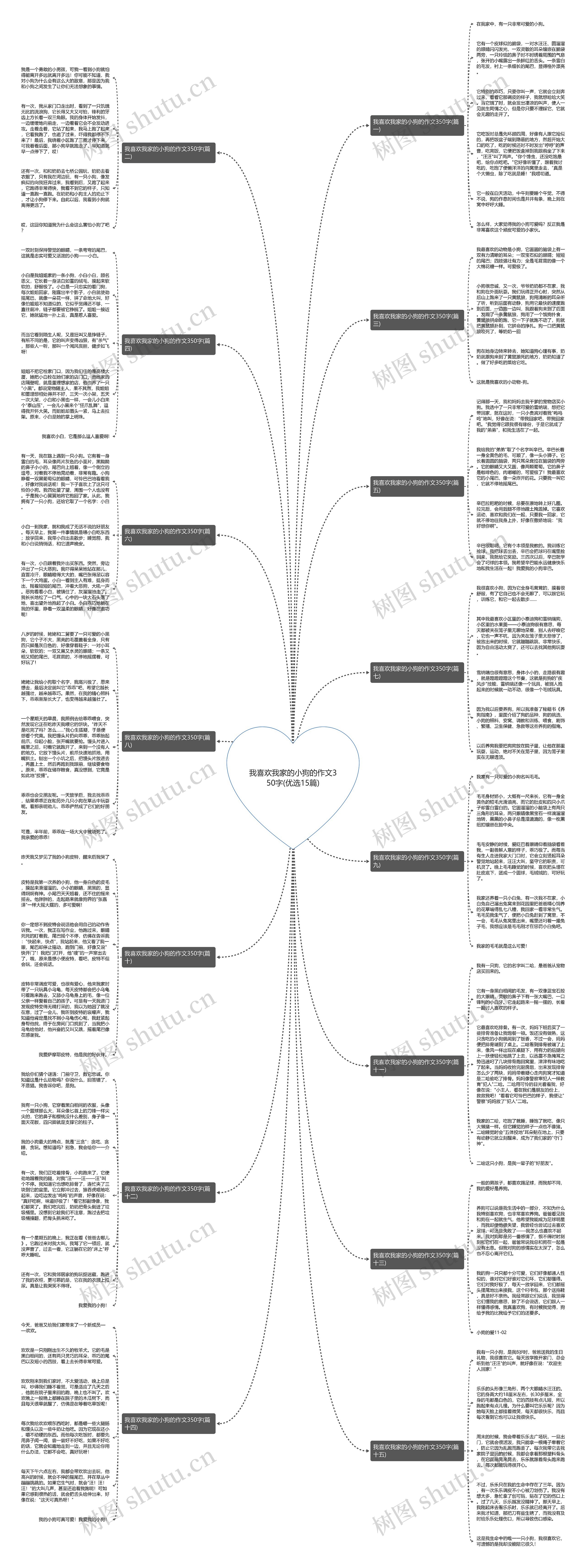 我喜欢我家的小狗的作文350字(优选15篇)思维导图