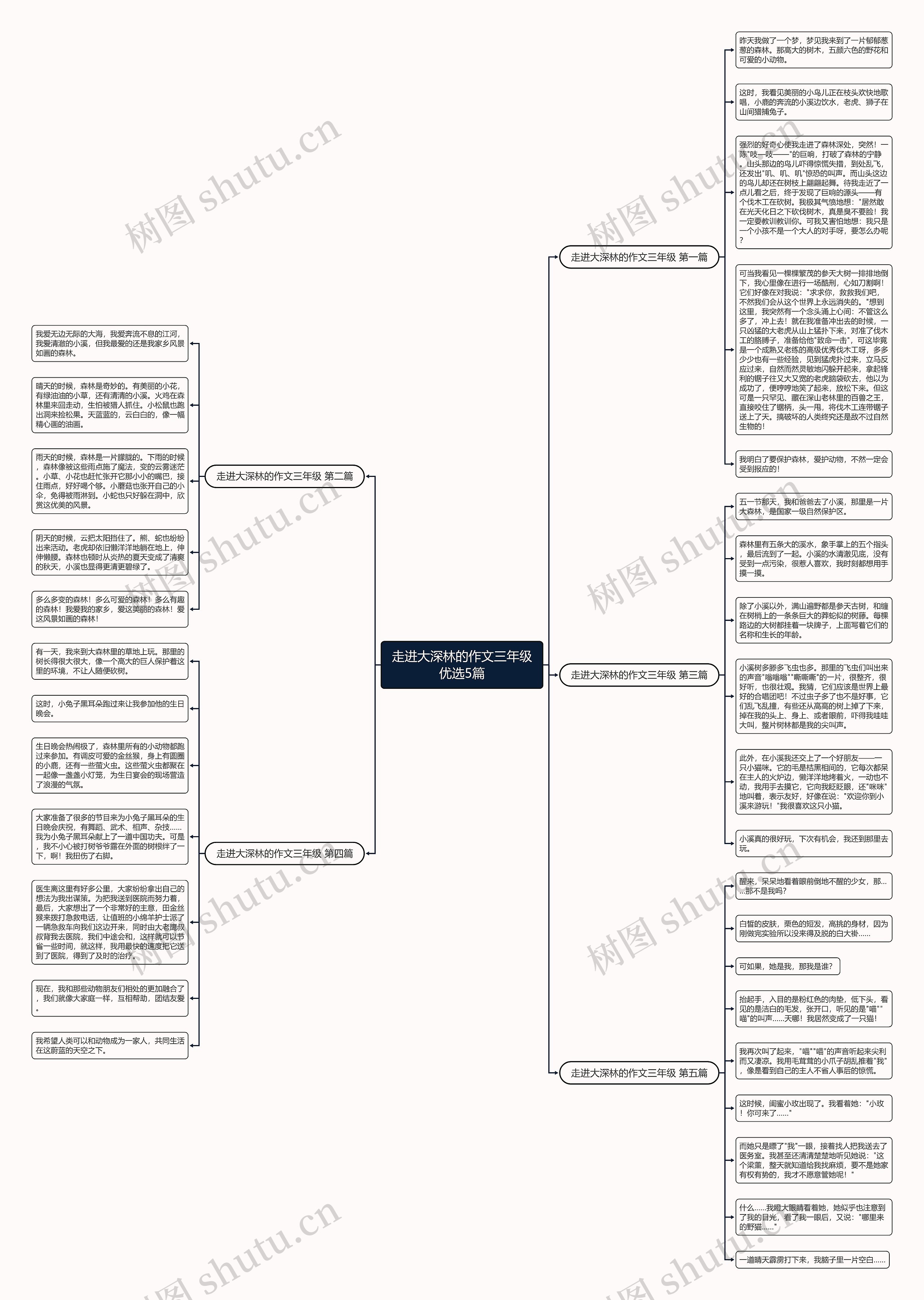 走进大深林的作文三年级优选5篇思维导图
