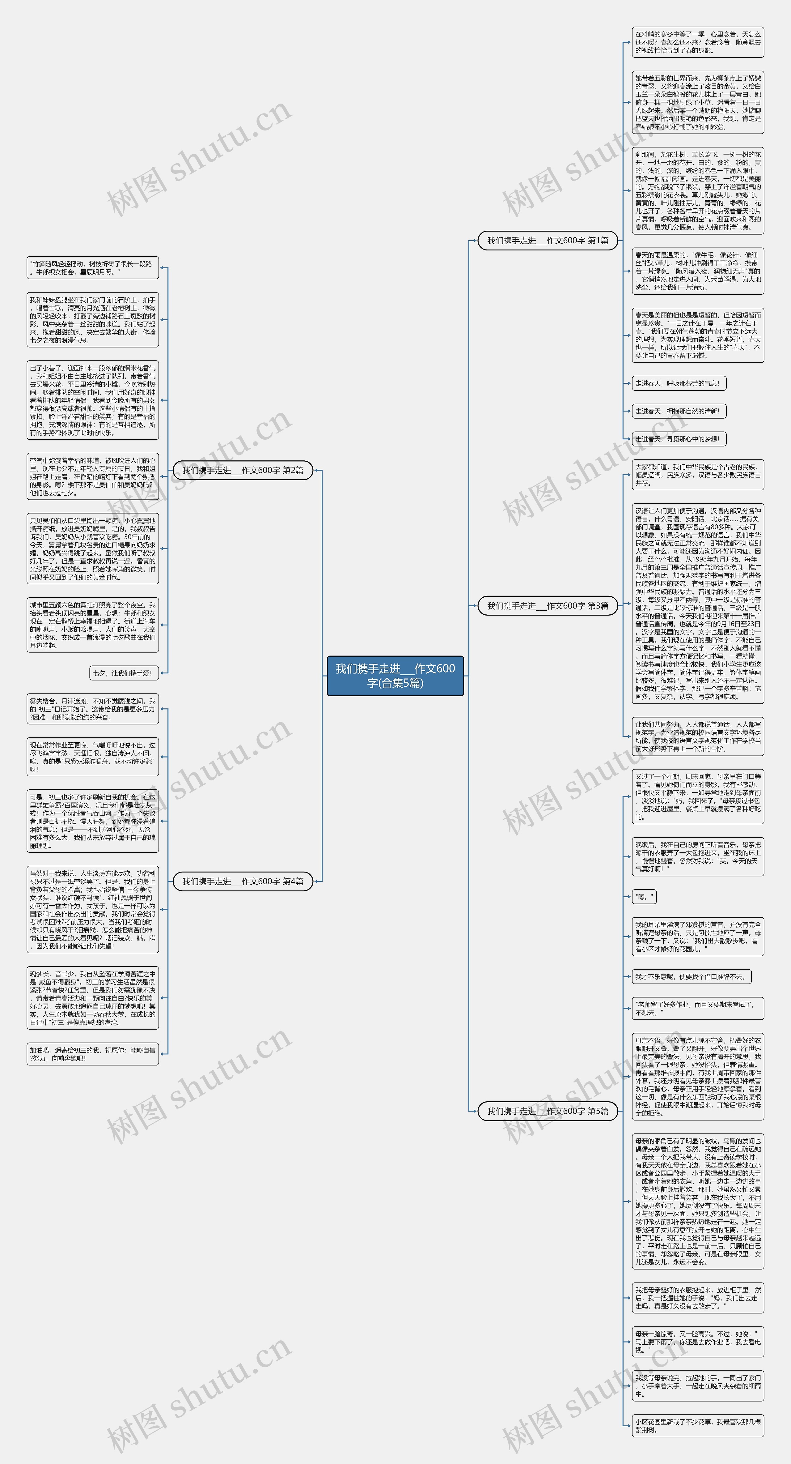 我们携手走进___作文600字(合集5篇)思维导图