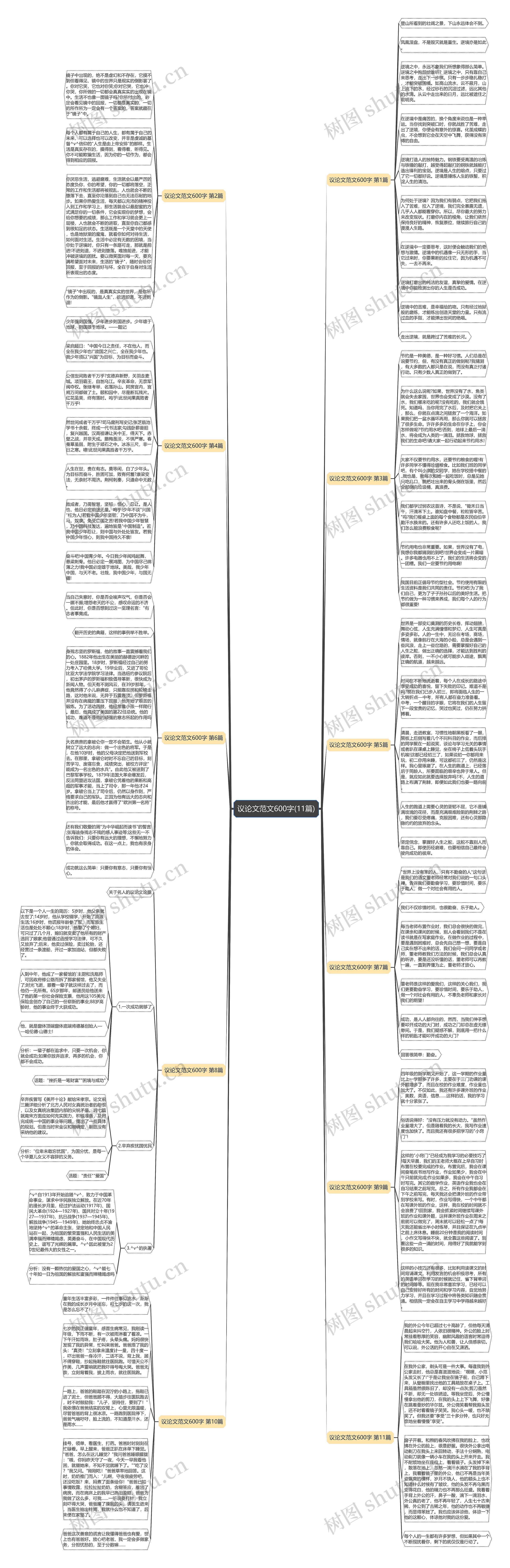 议论文范文600字(11篇)思维导图