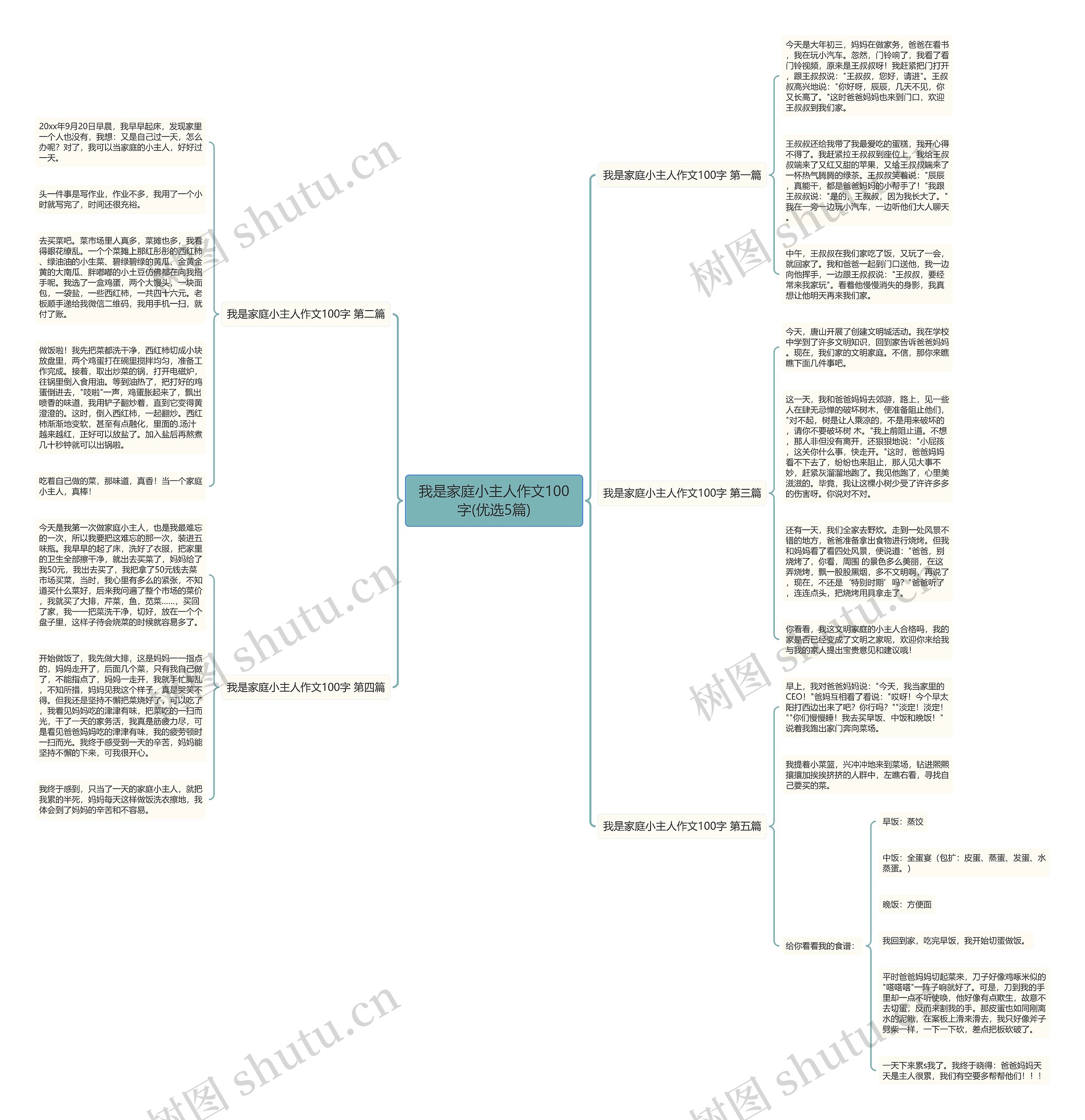 我是家庭小主人作文100字(优选5篇)思维导图