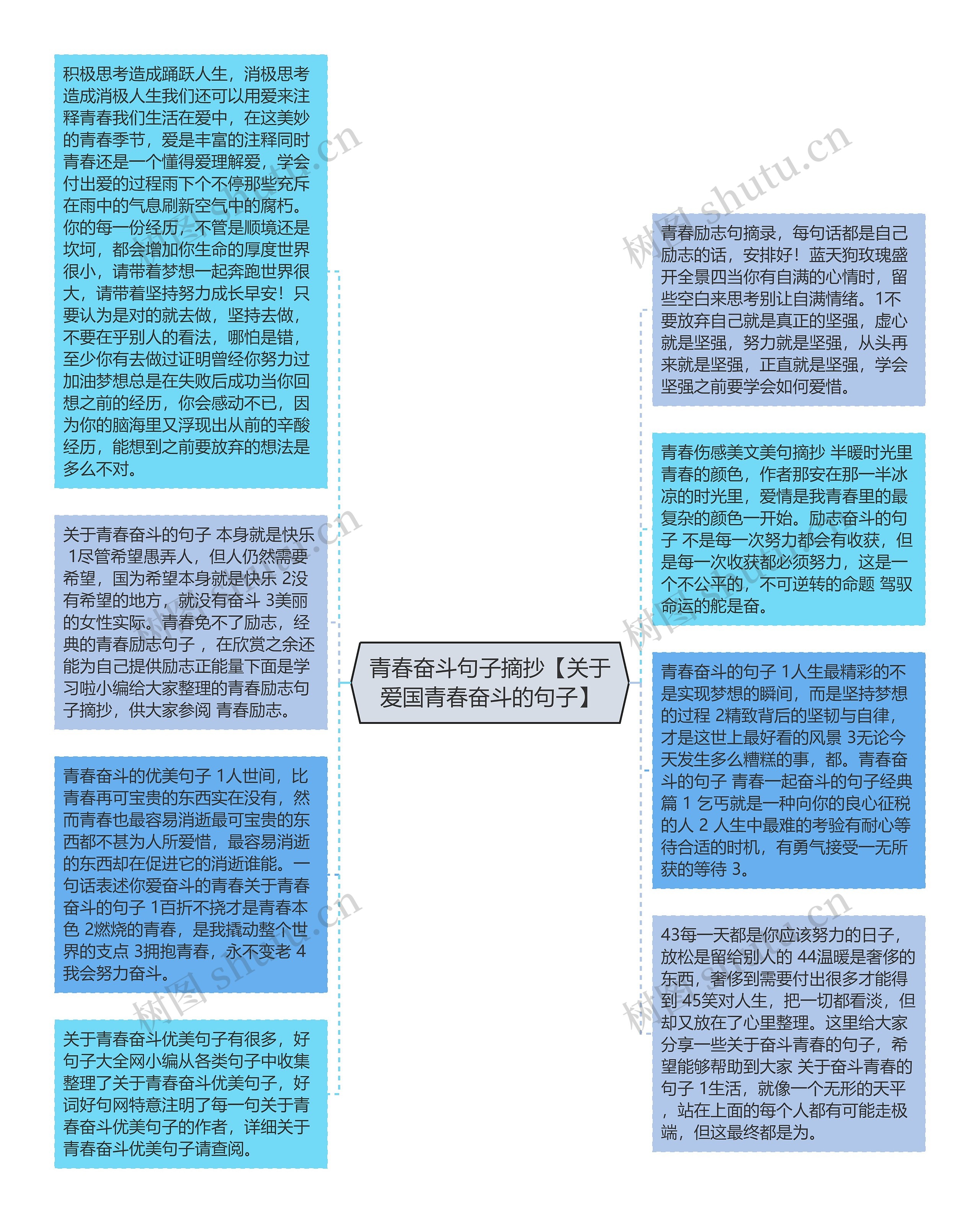 青春奋斗句子摘抄【关于爱国青春奋斗的句子】思维导图