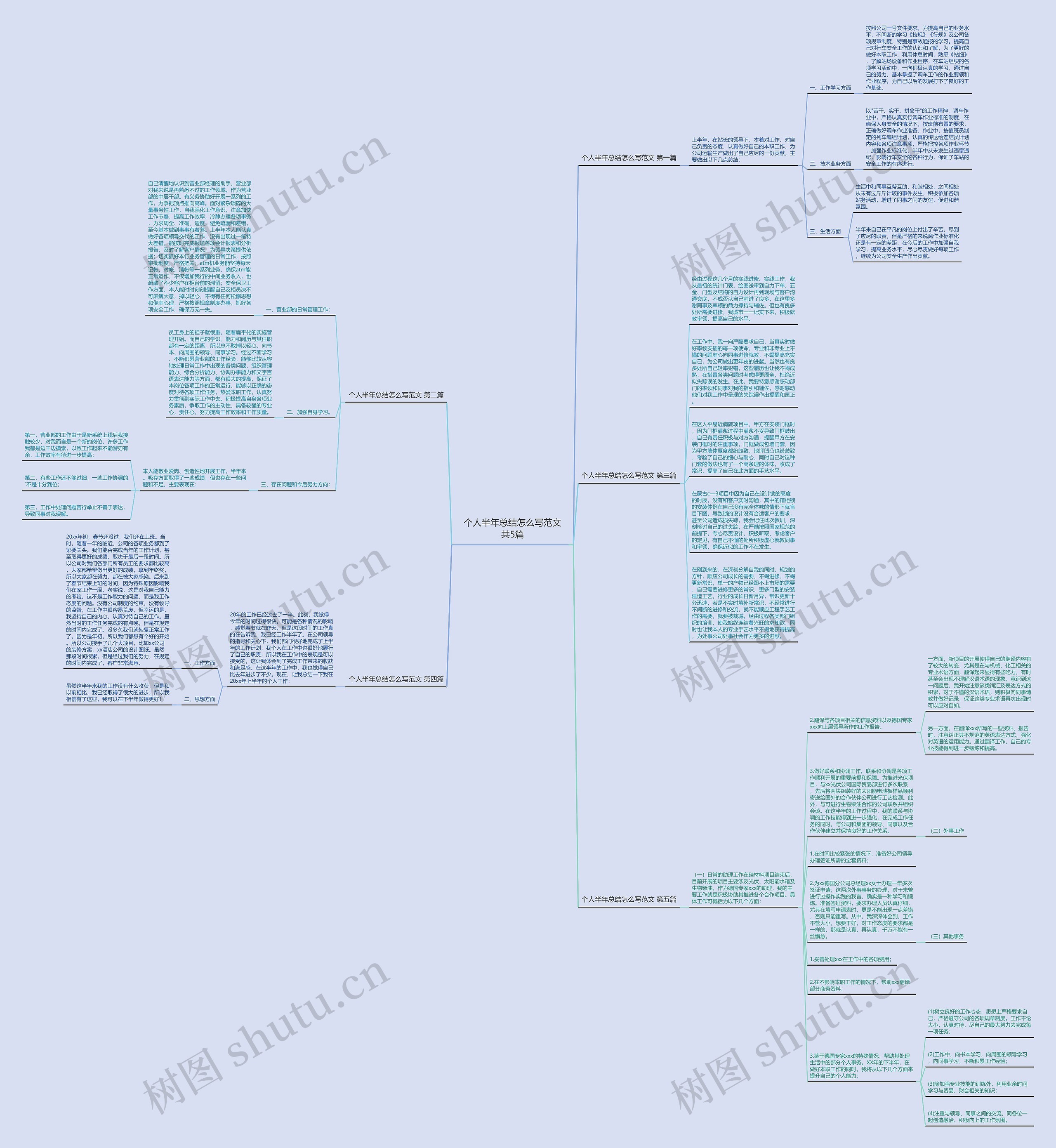 个人半年总结怎么写范文共5篇思维导图