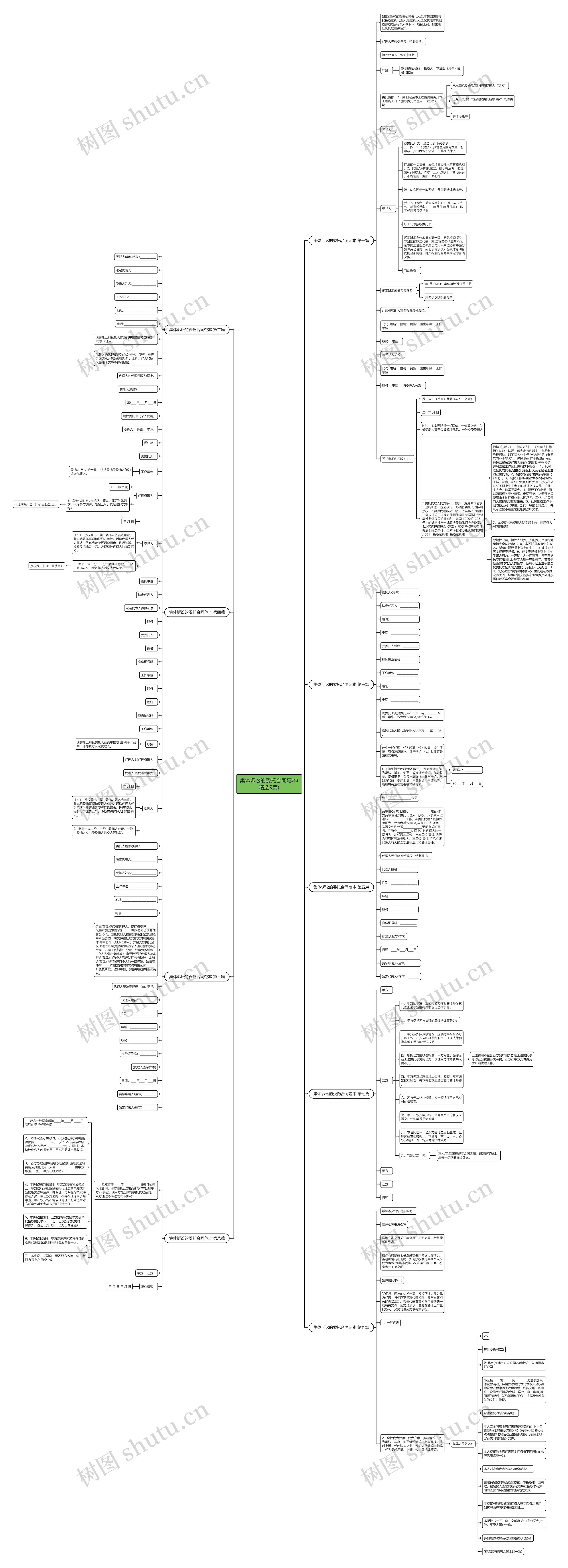 集体诉讼的委托合同范本(精选9篇)思维导图