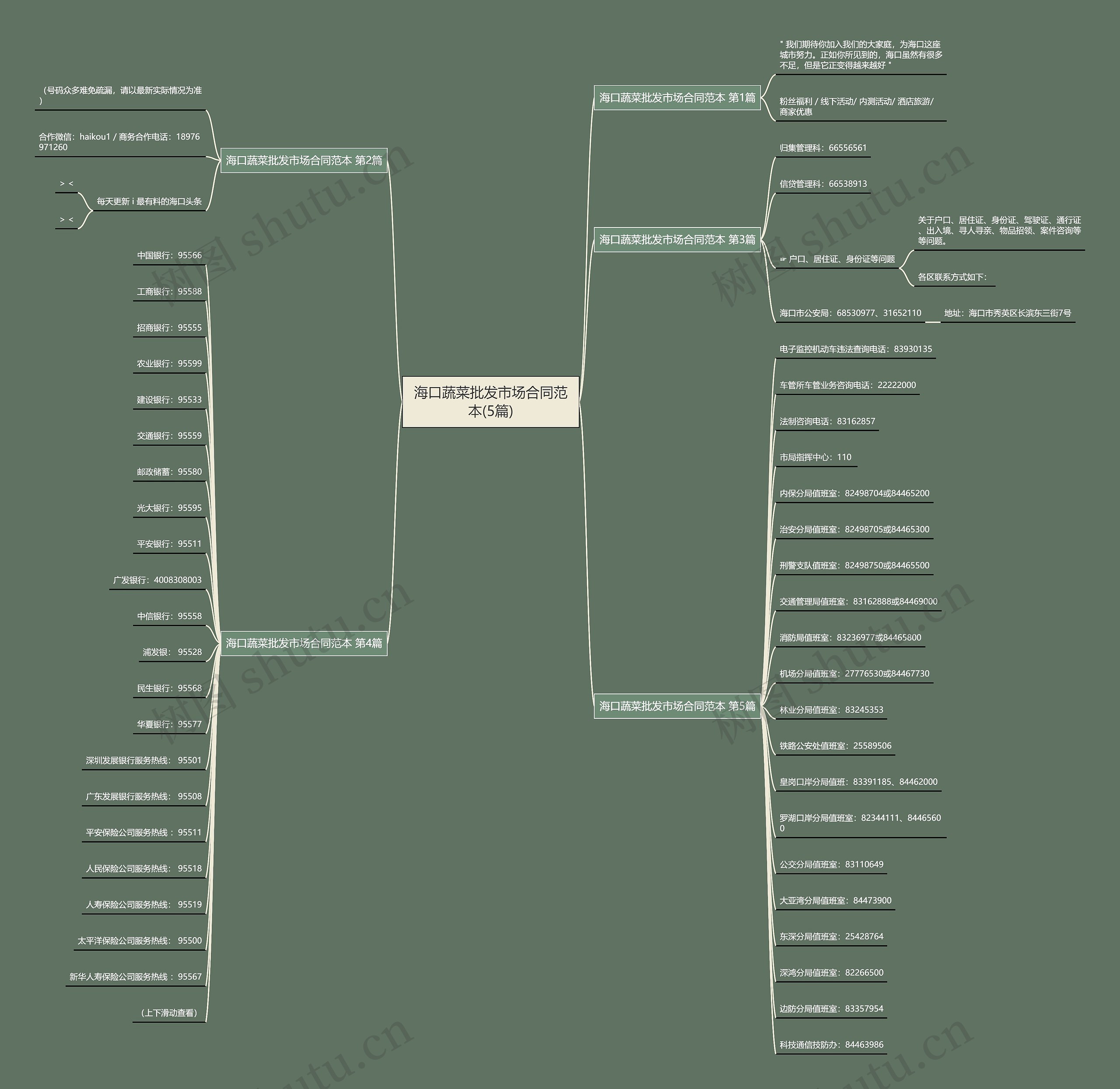 海口蔬菜批发市场合同范本(5篇)思维导图