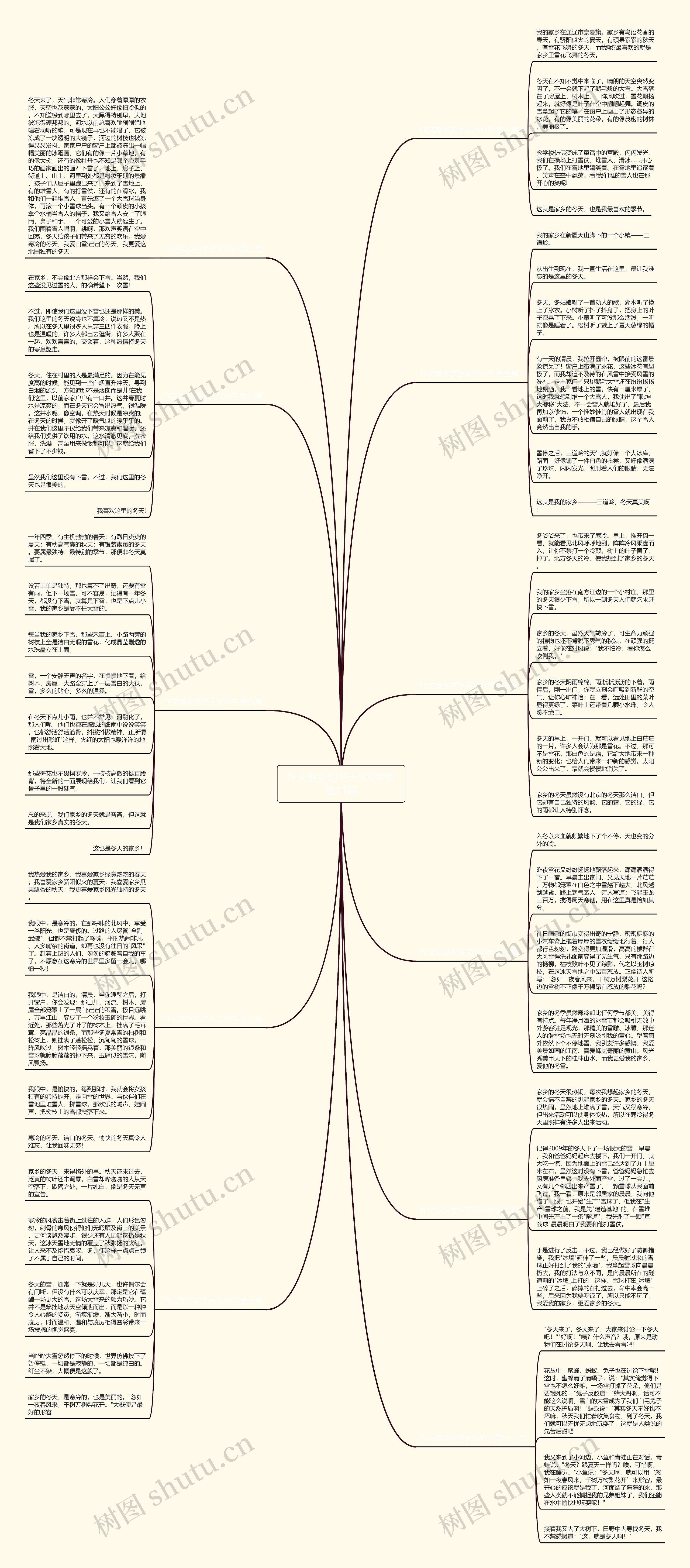 作文家乡的冬天300字优选11篇思维导图