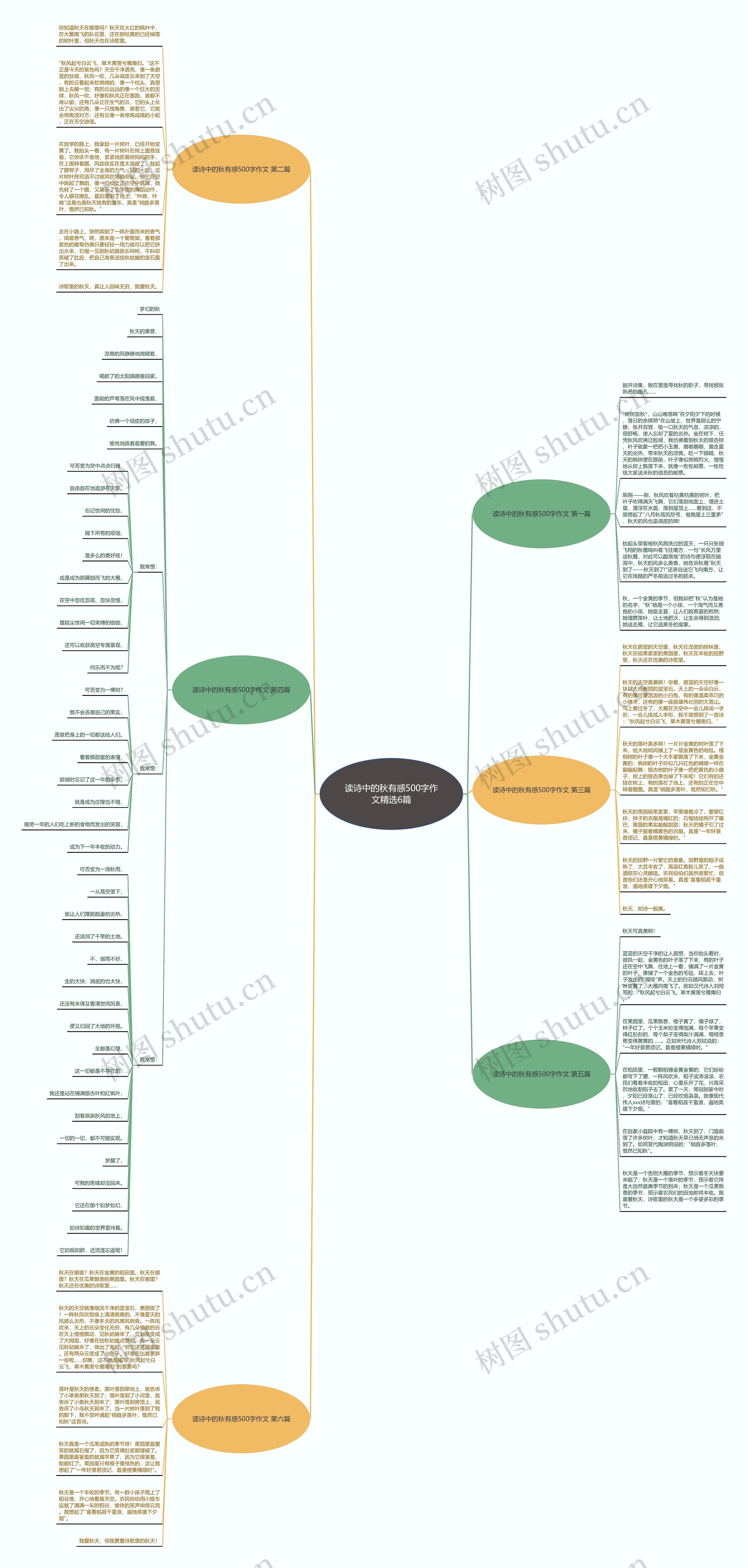 读诗中的秋有感500字作文精选6篇思维导图