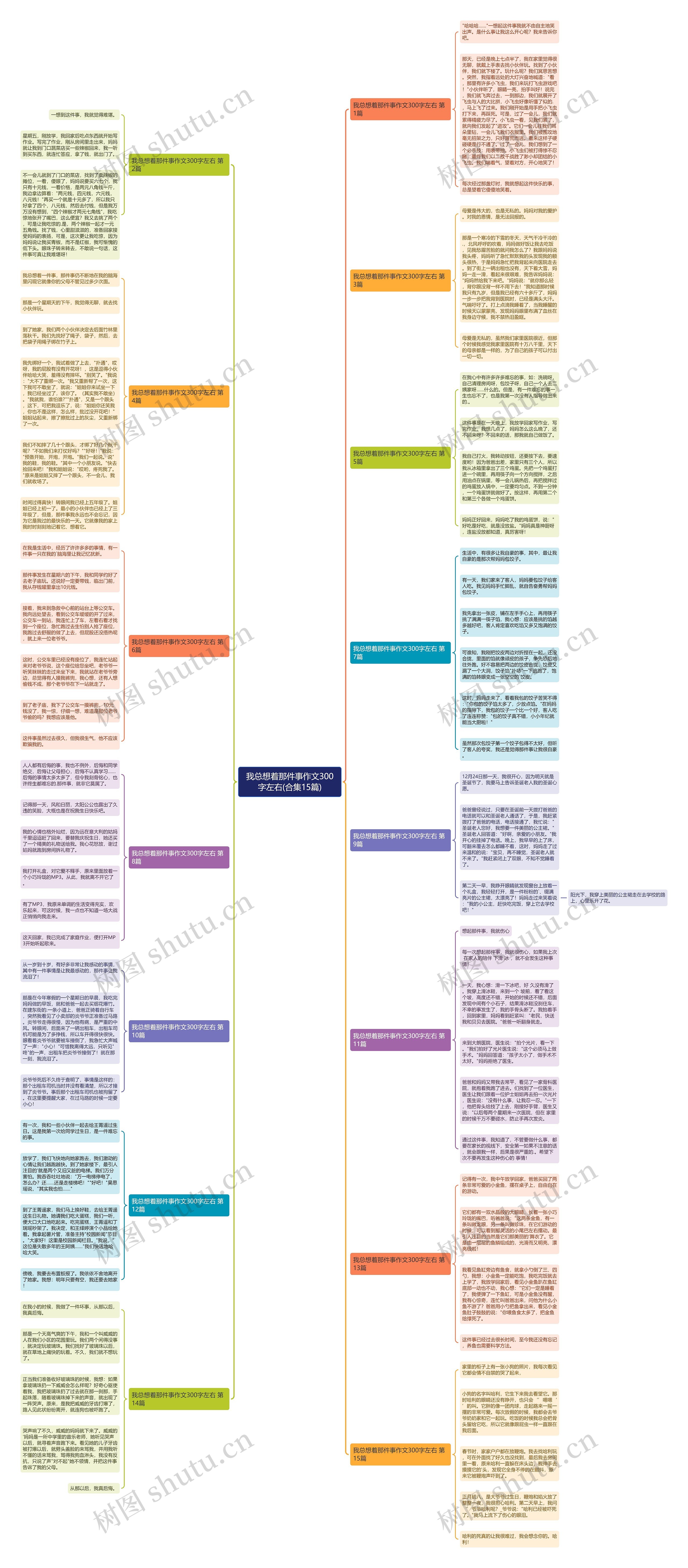 我总想着那件事作文300字左右(合集15篇)思维导图