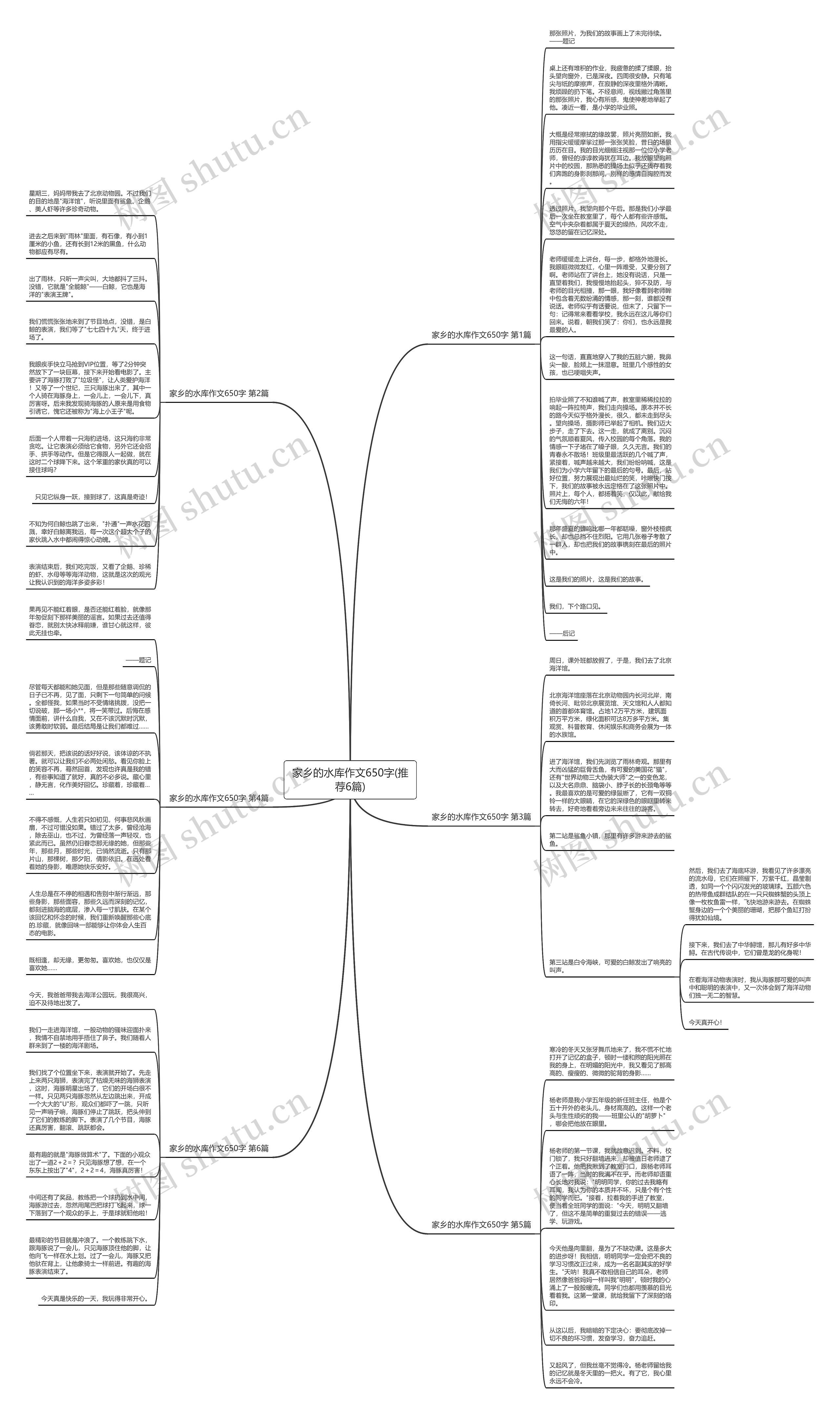 家乡的水库作文650字(推荐6篇)思维导图
