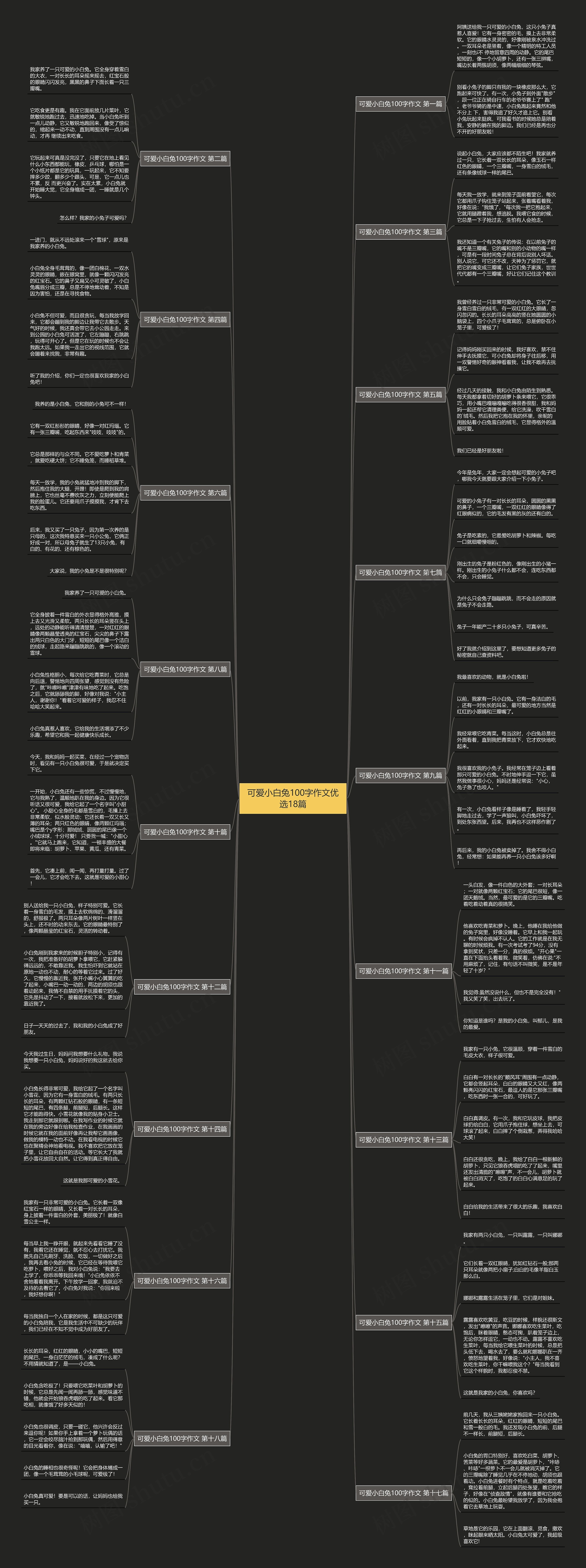 可爱小白兔100字作文优选18篇思维导图