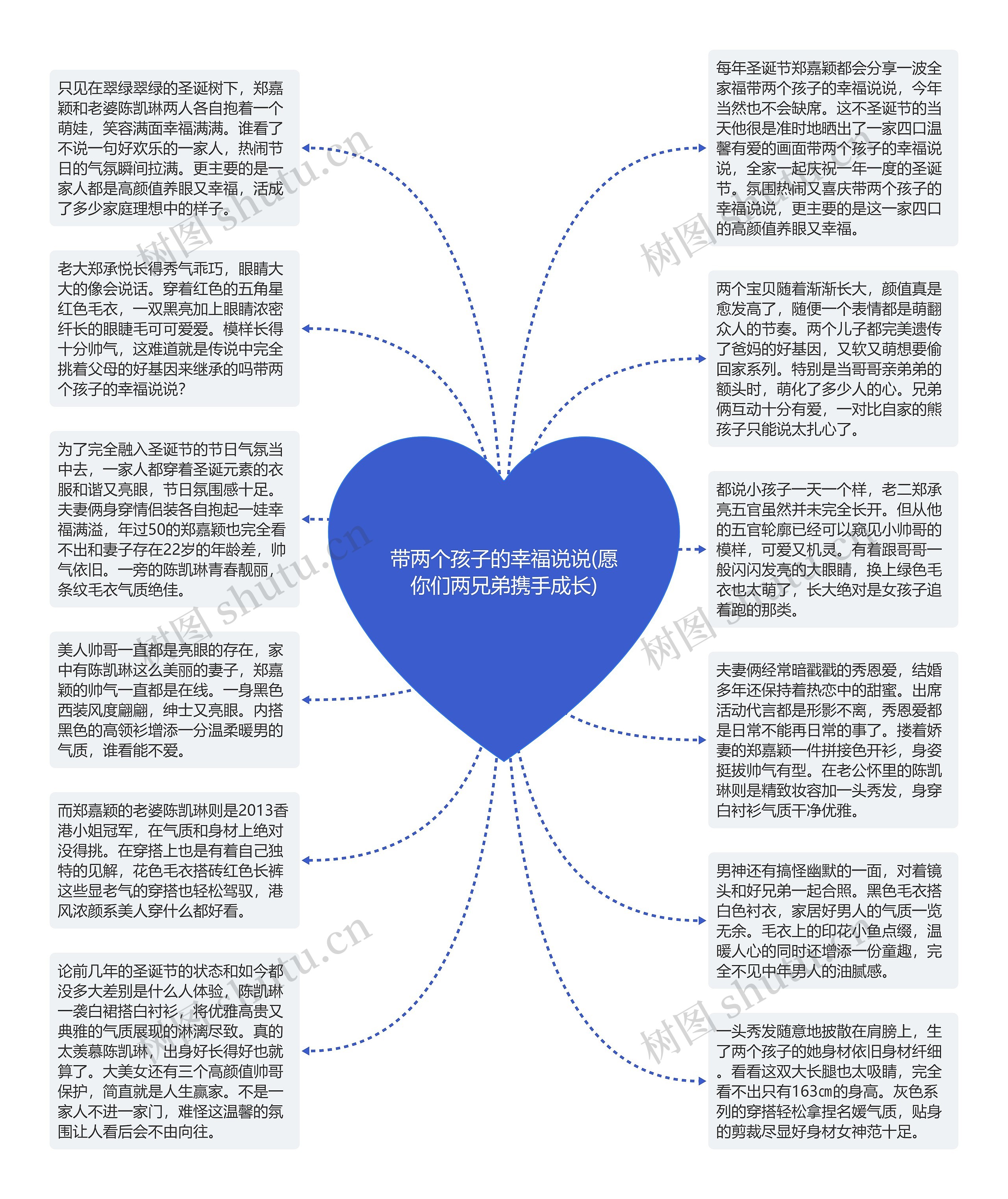 带两个孩子的幸福说说(愿你们两兄弟携手成长)思维导图