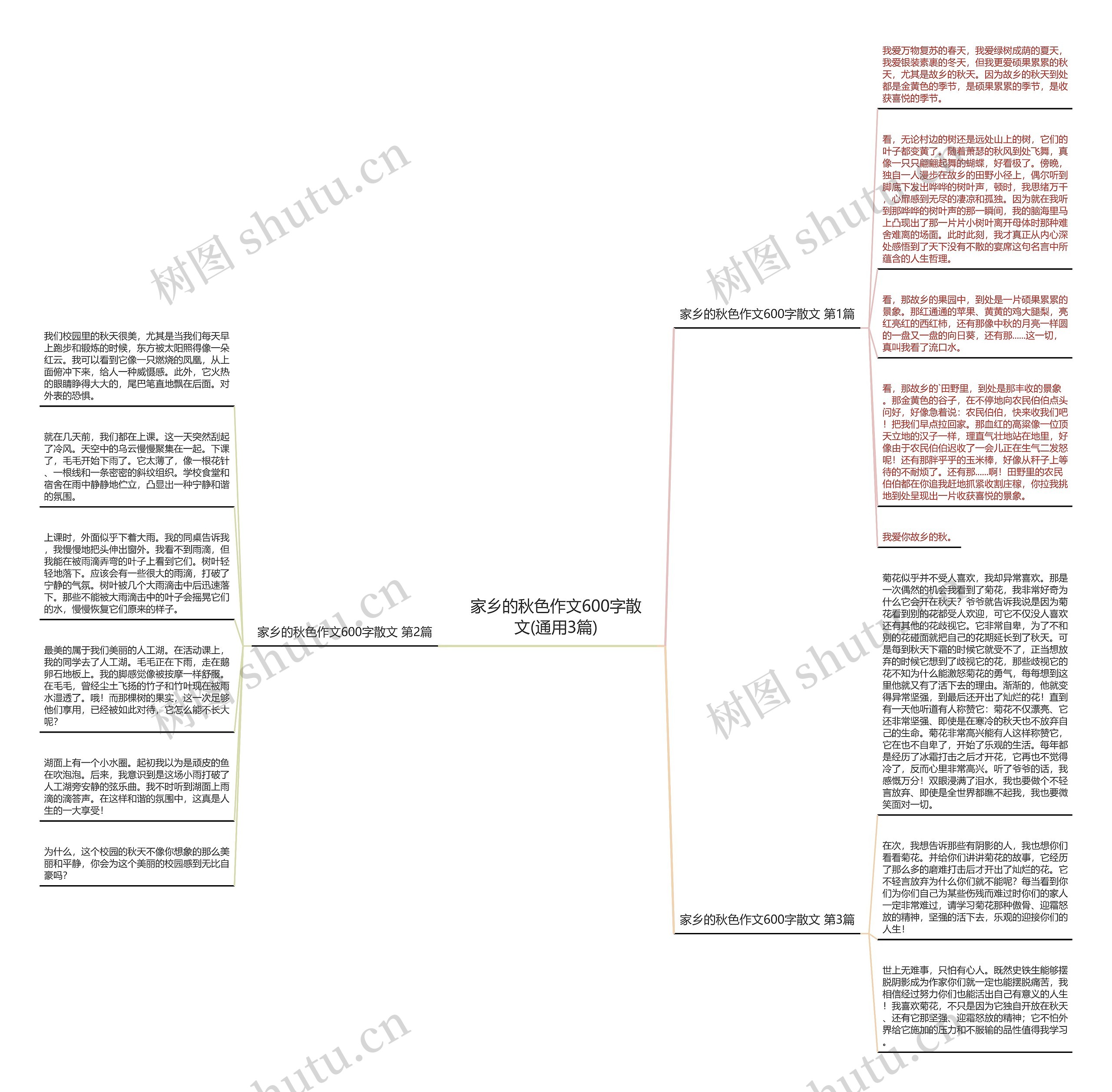 家乡的秋色作文600字散文(通用3篇)思维导图