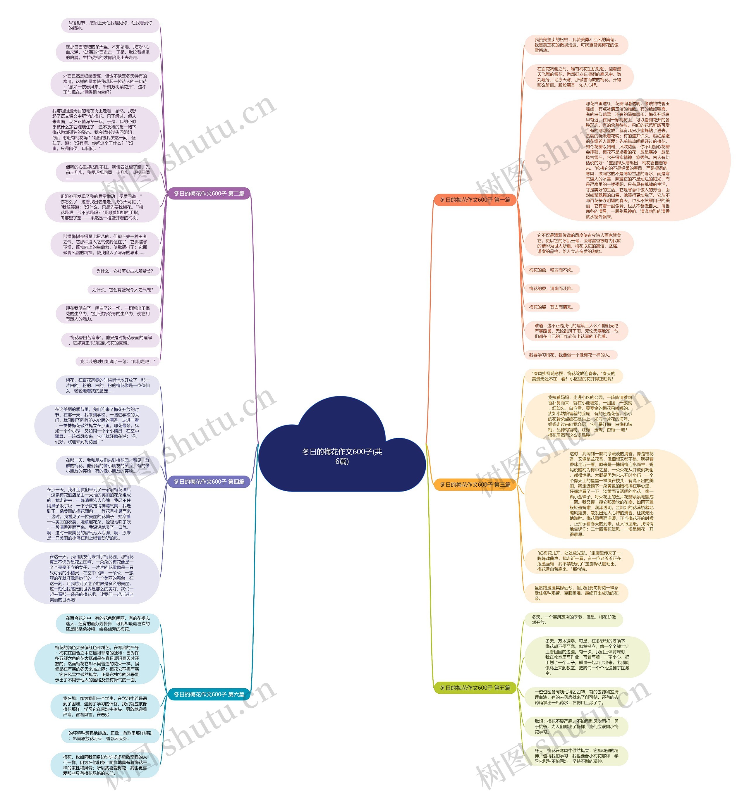 冬日的梅花作文600子(共6篇)思维导图