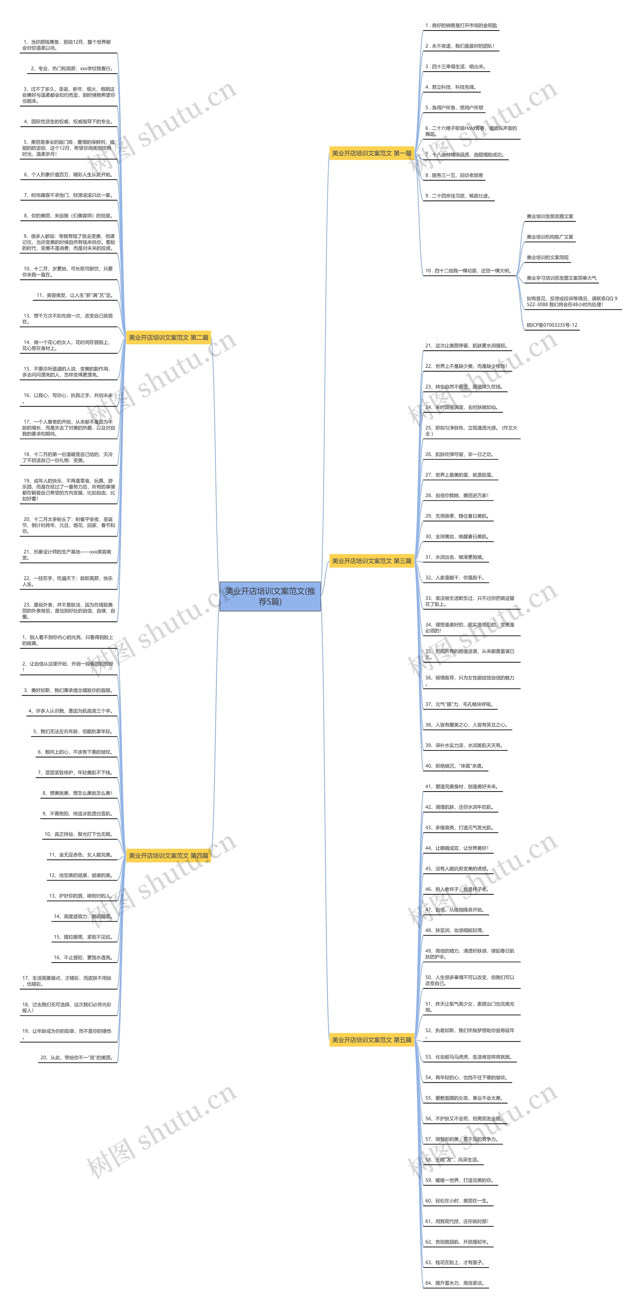 美业开店培训文案范文(推荐5篇)思维导图