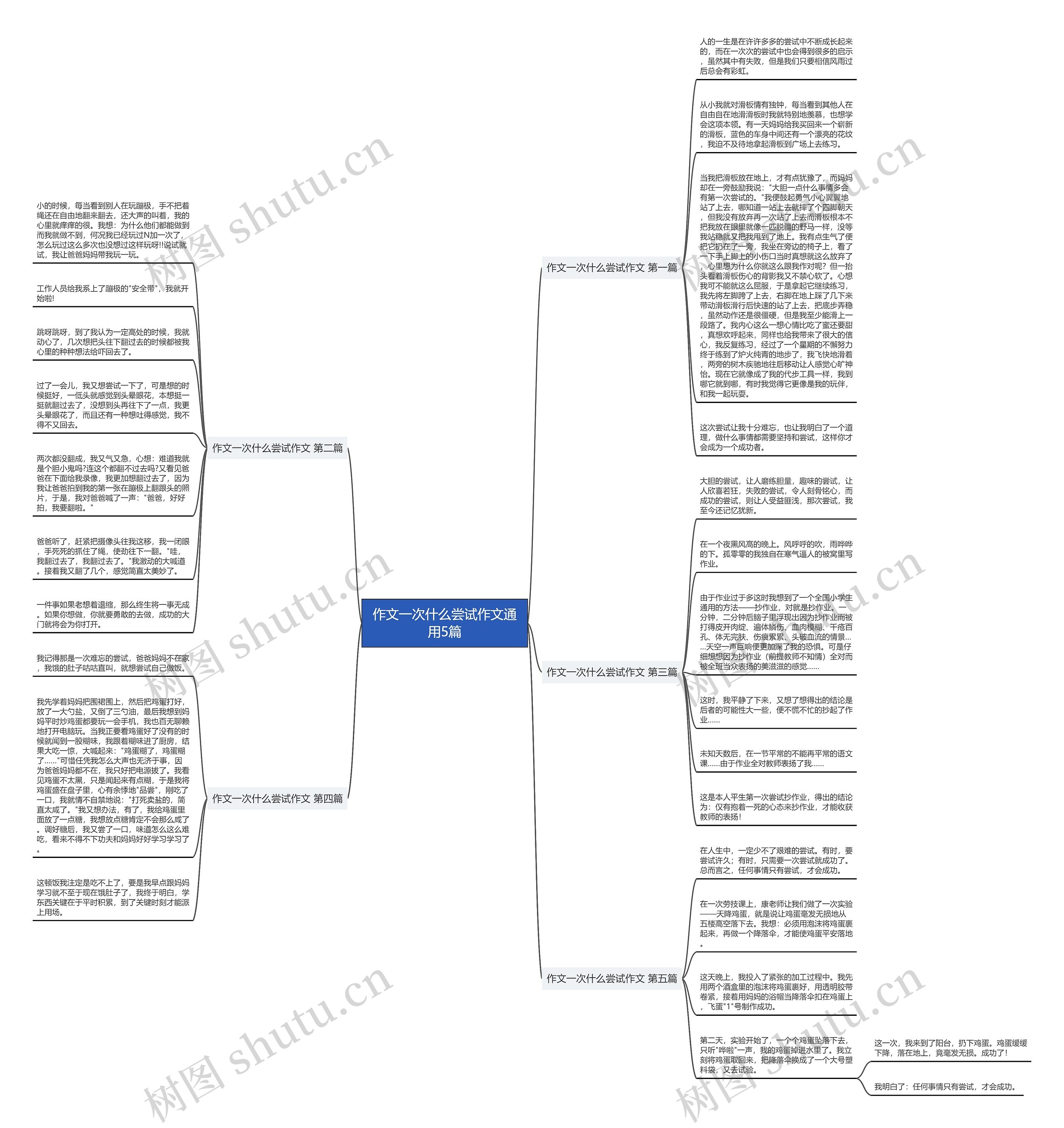 作文一次什么尝试作文通用5篇思维导图