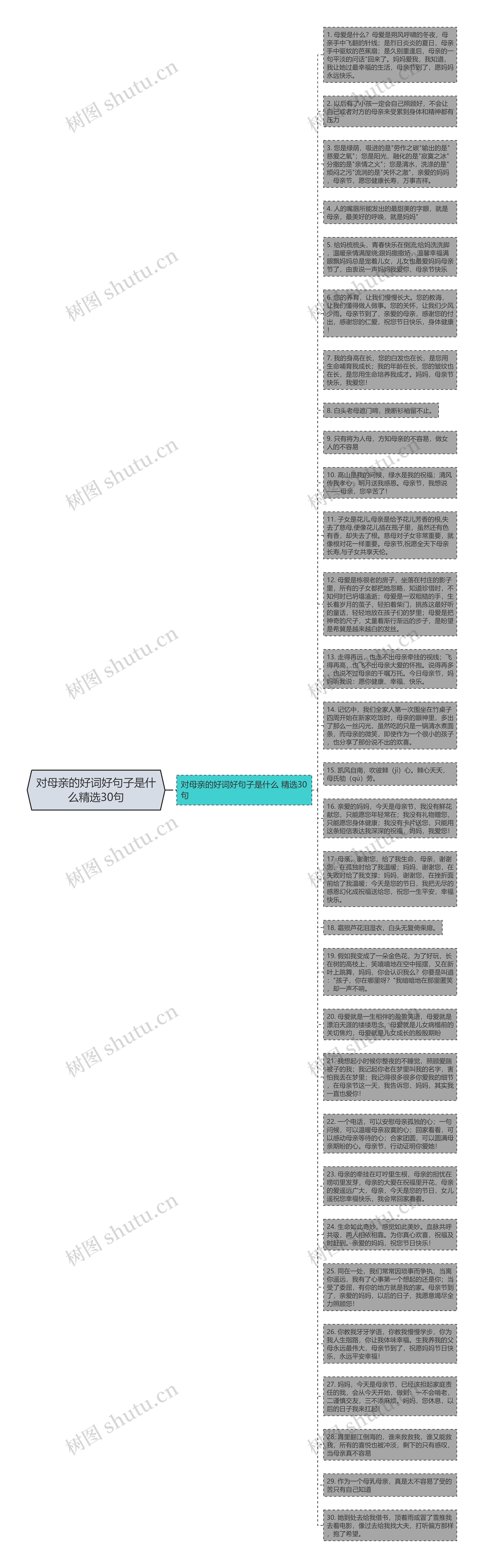 对母亲的好词好句子是什么精选30句思维导图