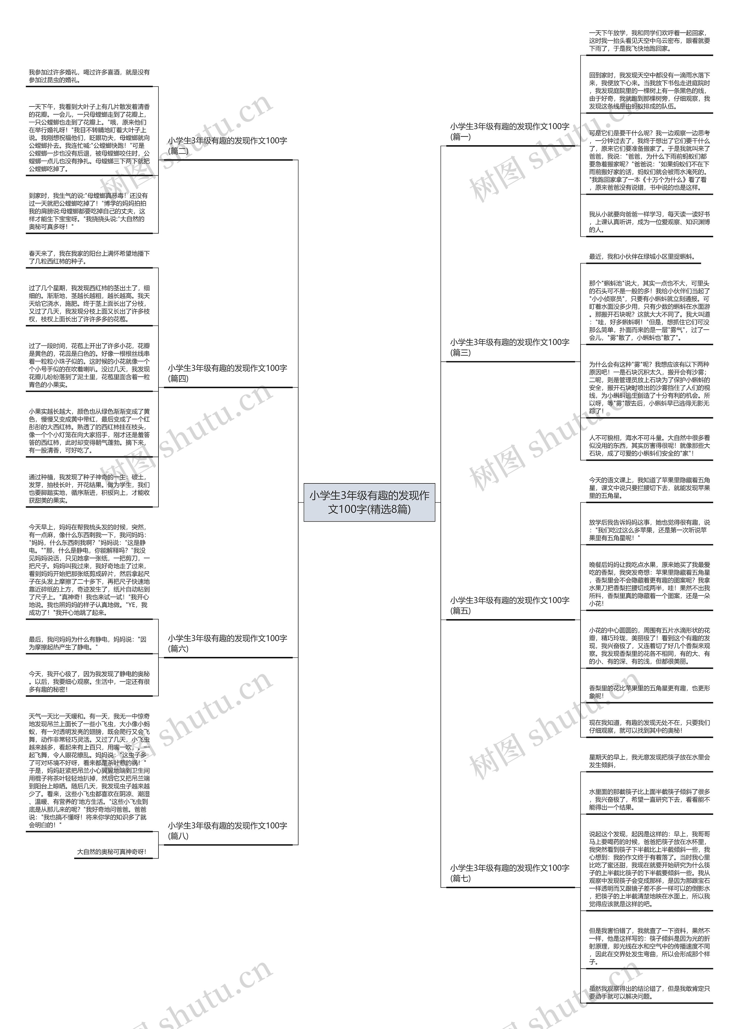 小学生3年级有趣的发现作文100字(精选8篇)思维导图