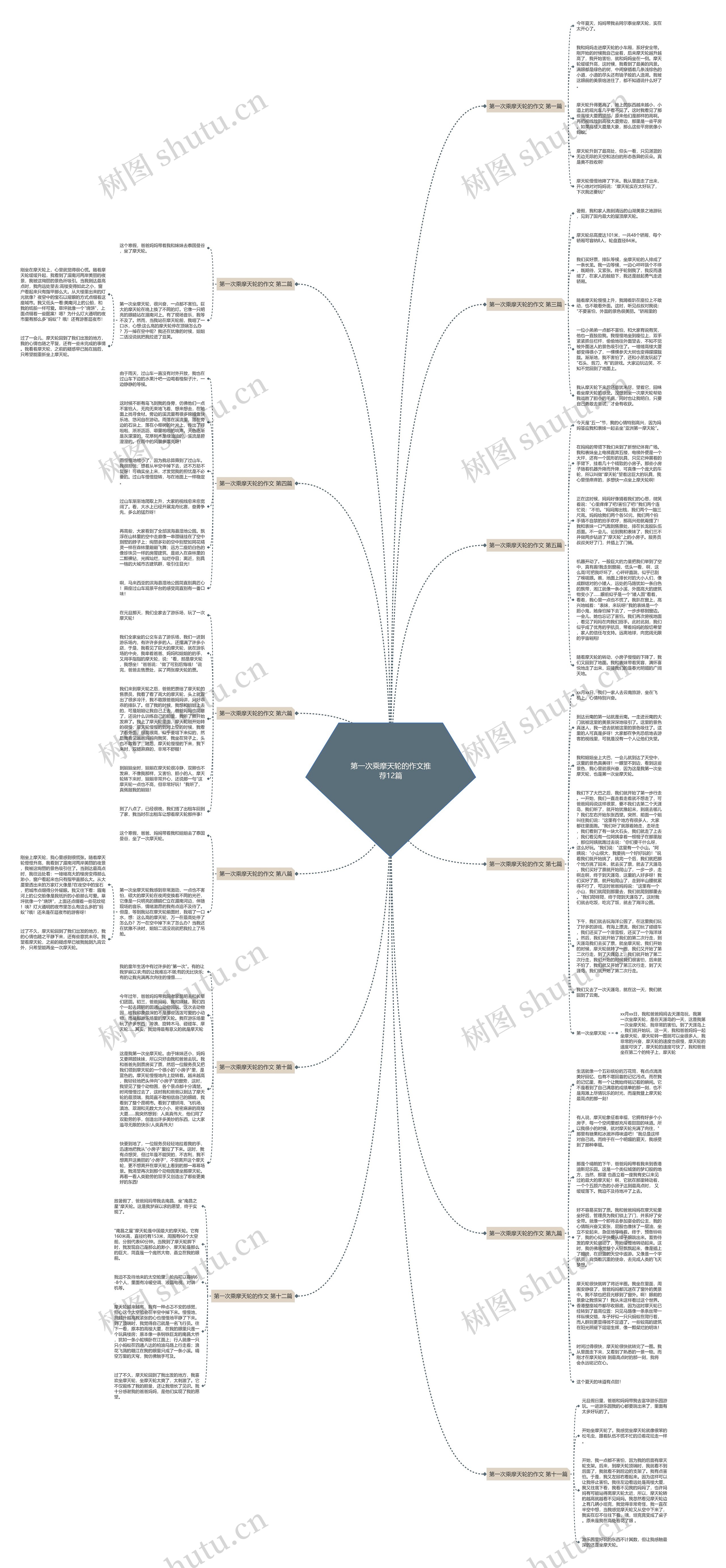 第一次乘摩天轮的作文推荐12篇思维导图