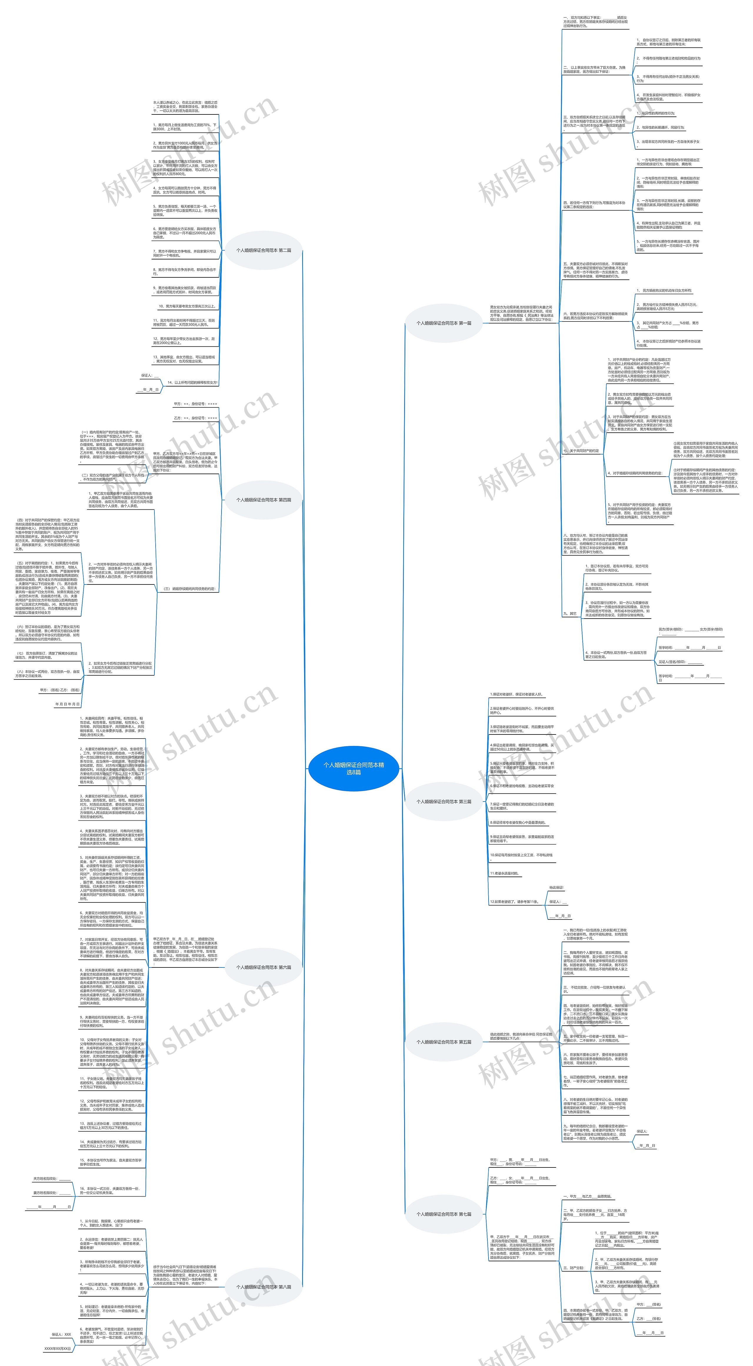 个人婚姻保证合同范本精选8篇思维导图