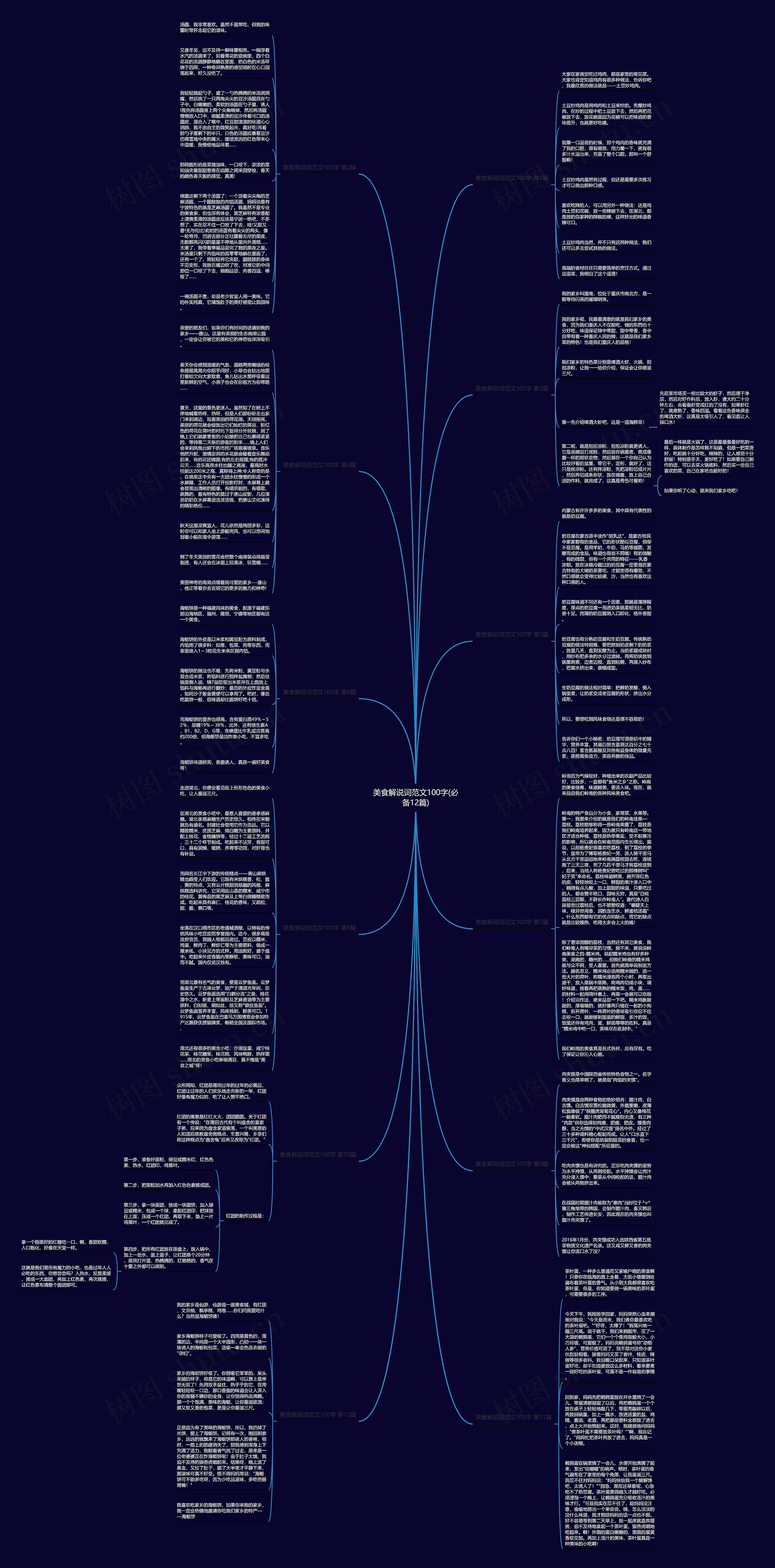 美食解说词范文100字(必备12篇)思维导图