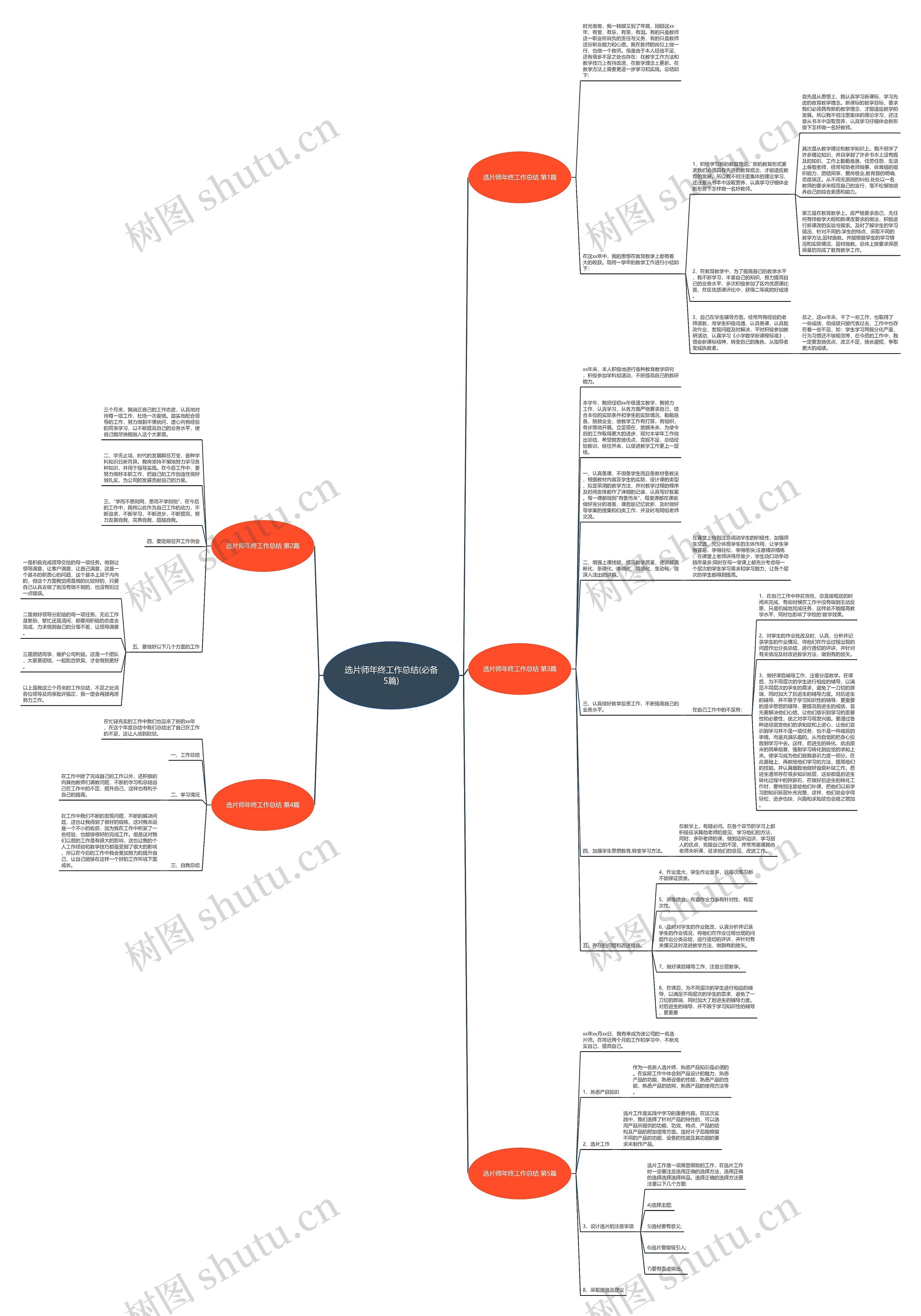 选片师年终工作总结(必备5篇)思维导图