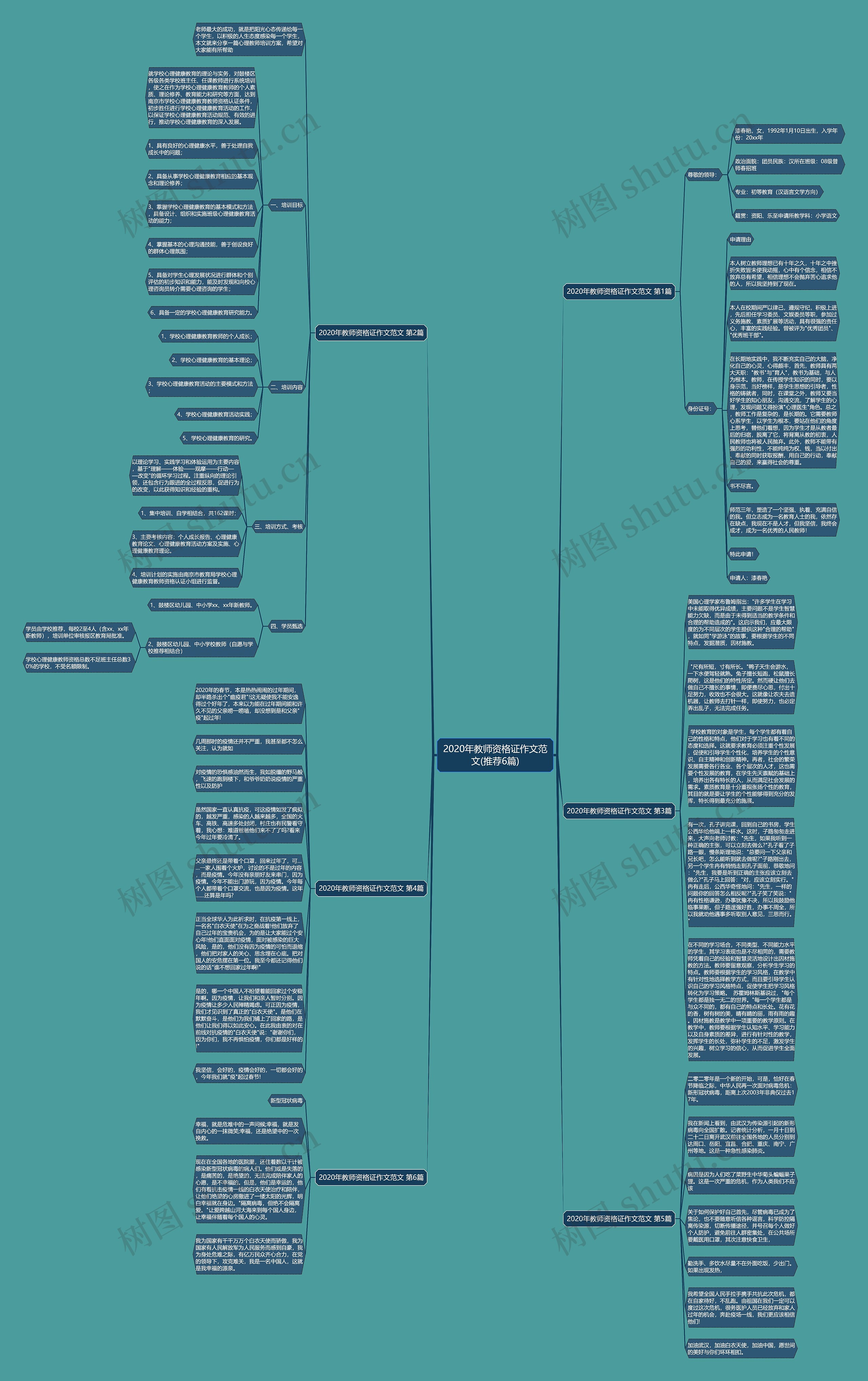 2020年教师资格证作文范文(推荐6篇)思维导图