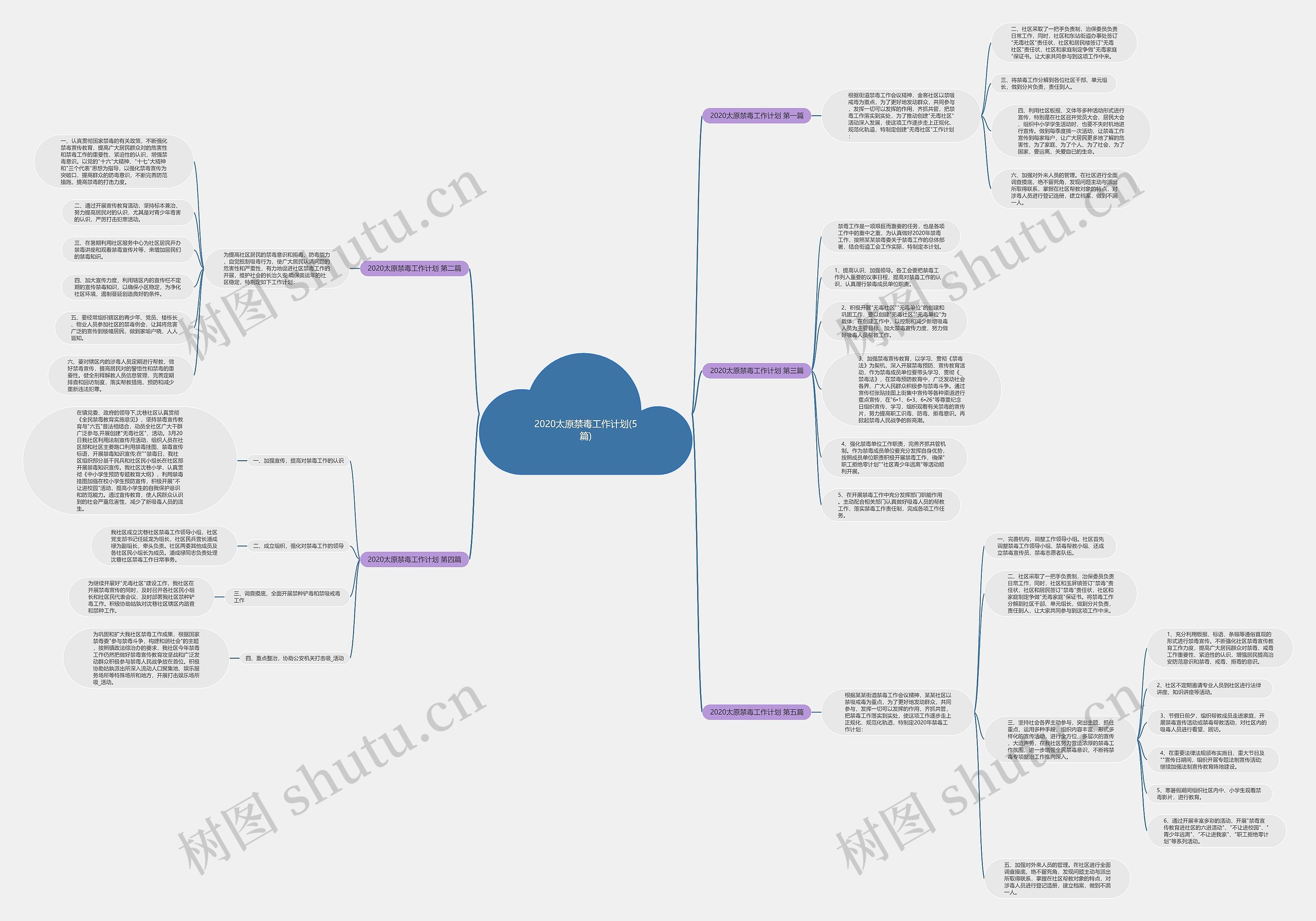 2020太原禁毒工作计划(5篇)思维导图