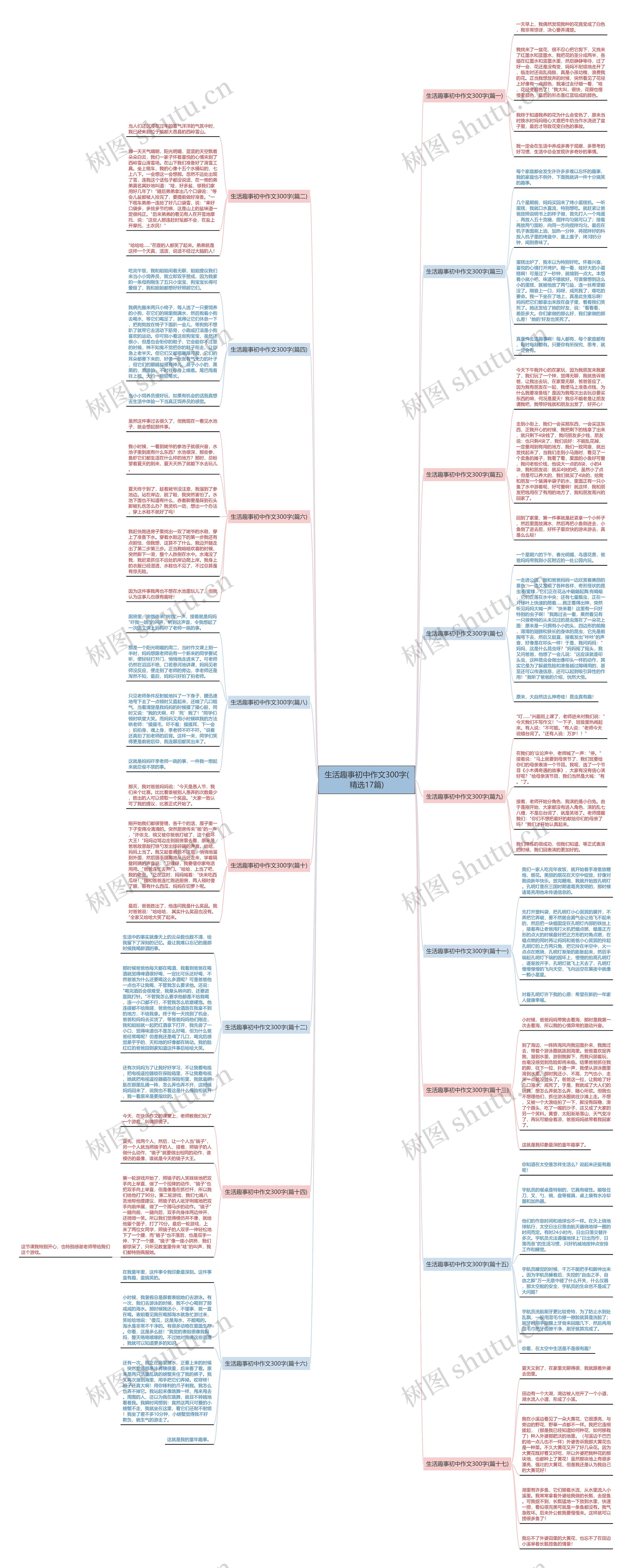 生活趣事初中作文300字(精选17篇)思维导图