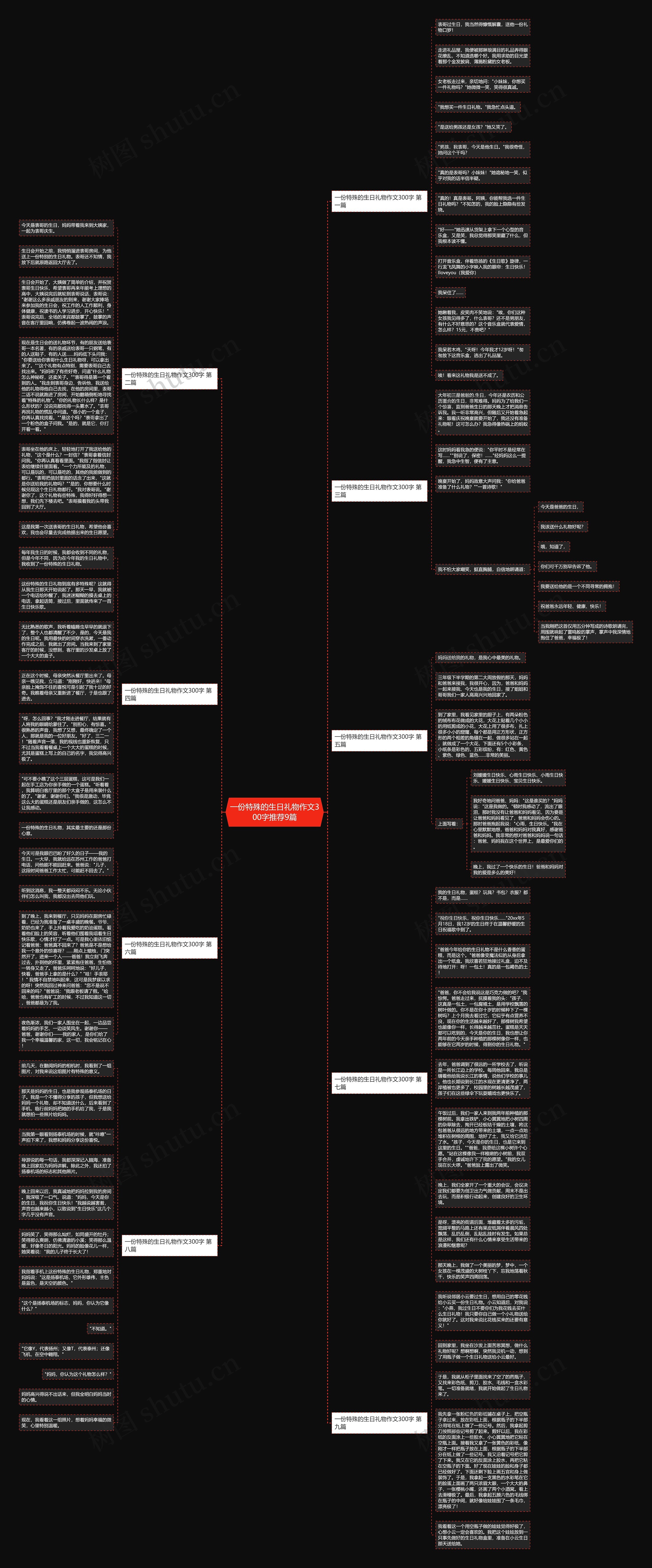 一份特殊的生日礼物作文300字推荐9篇思维导图