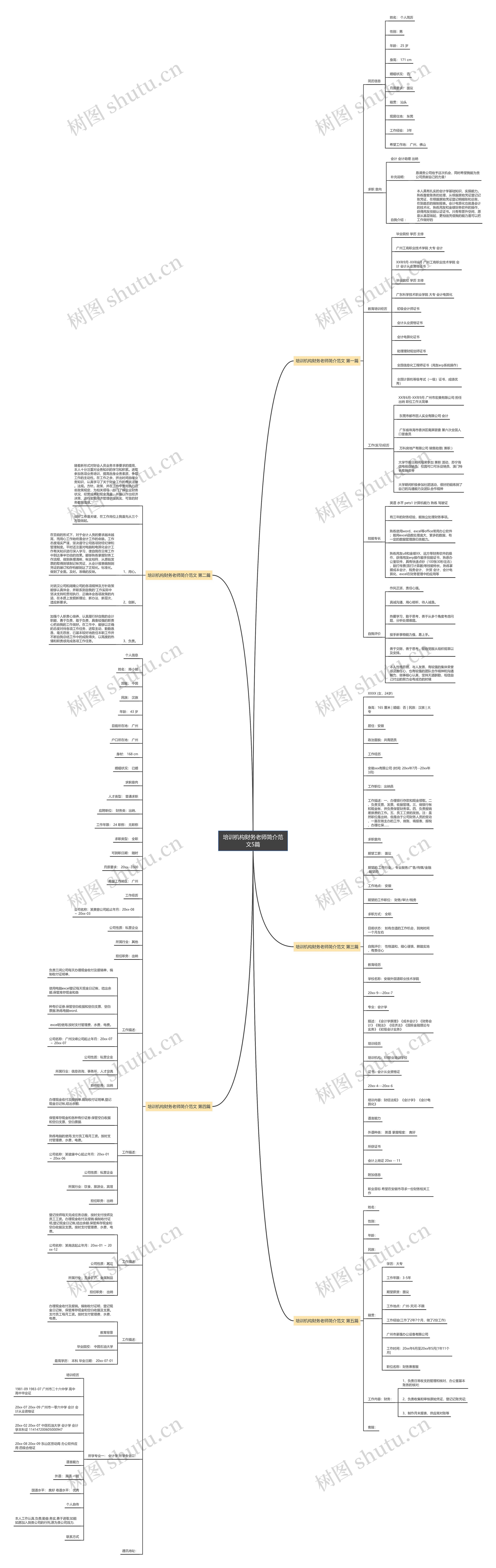培训机构财务老师简介范文5篇思维导图