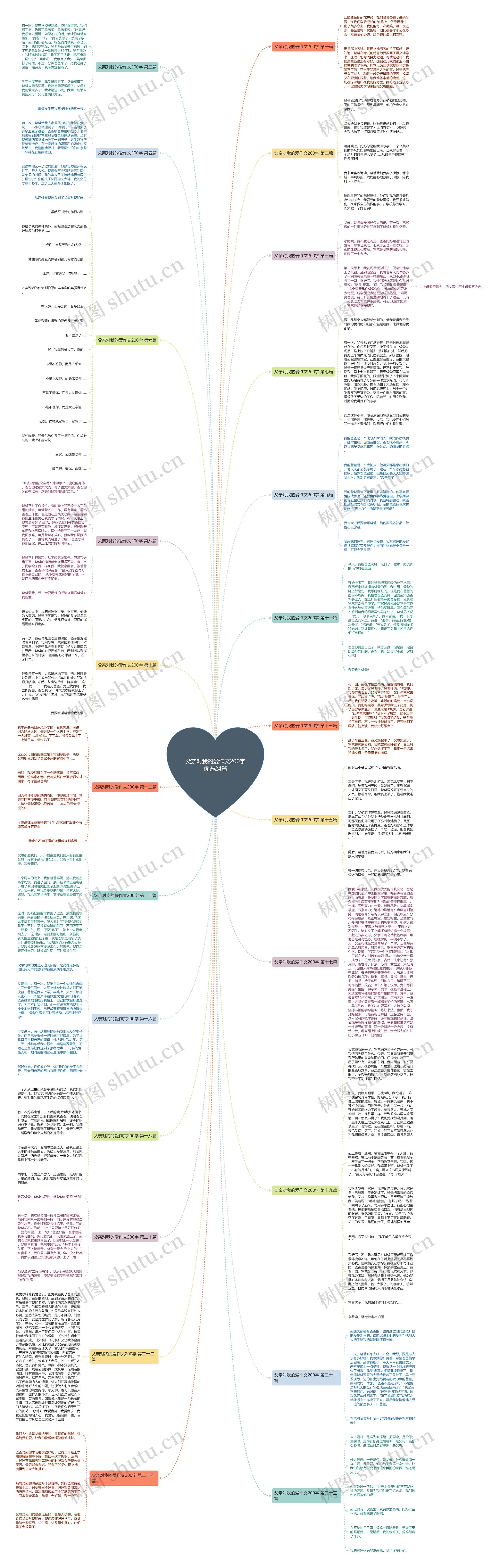 父亲对我的爱作文200字优选24篇思维导图