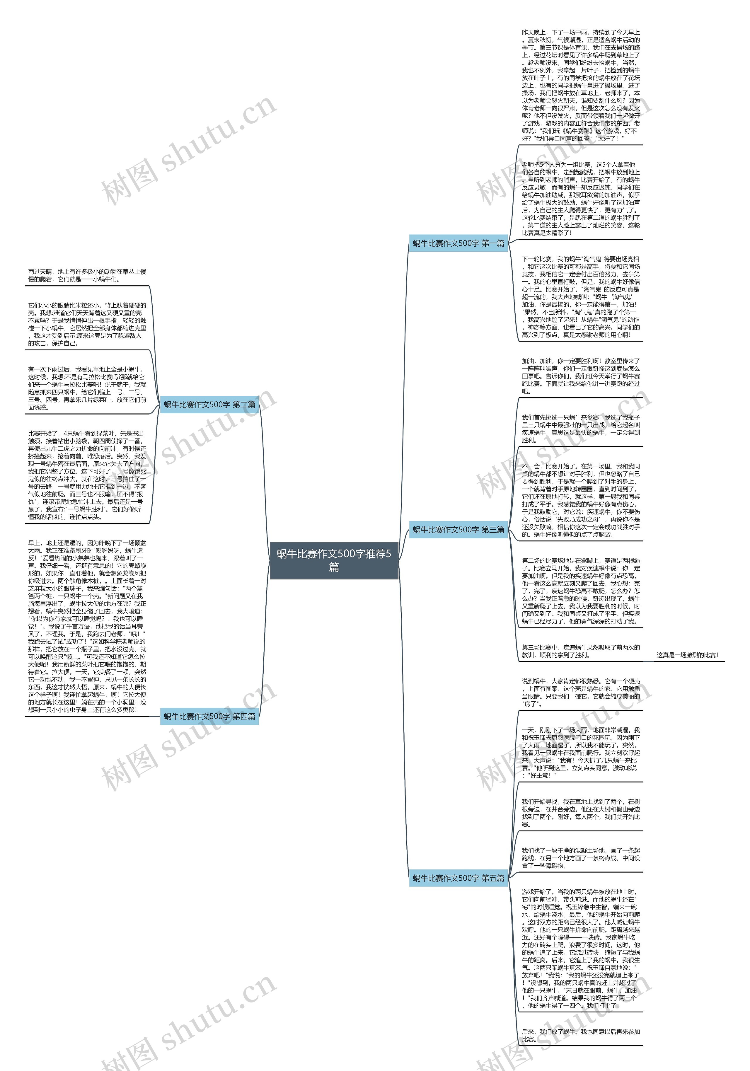 蜗牛比赛作文500字推荐5篇思维导图