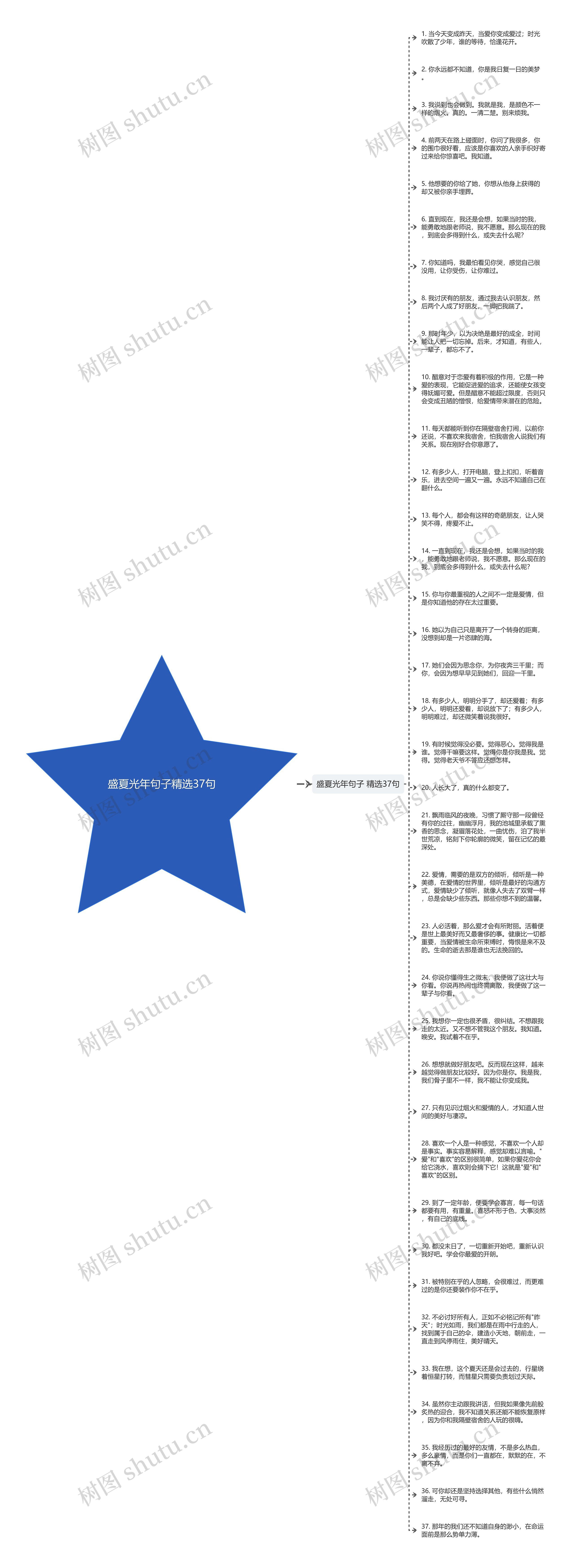 盛夏光年句子精选37句思维导图