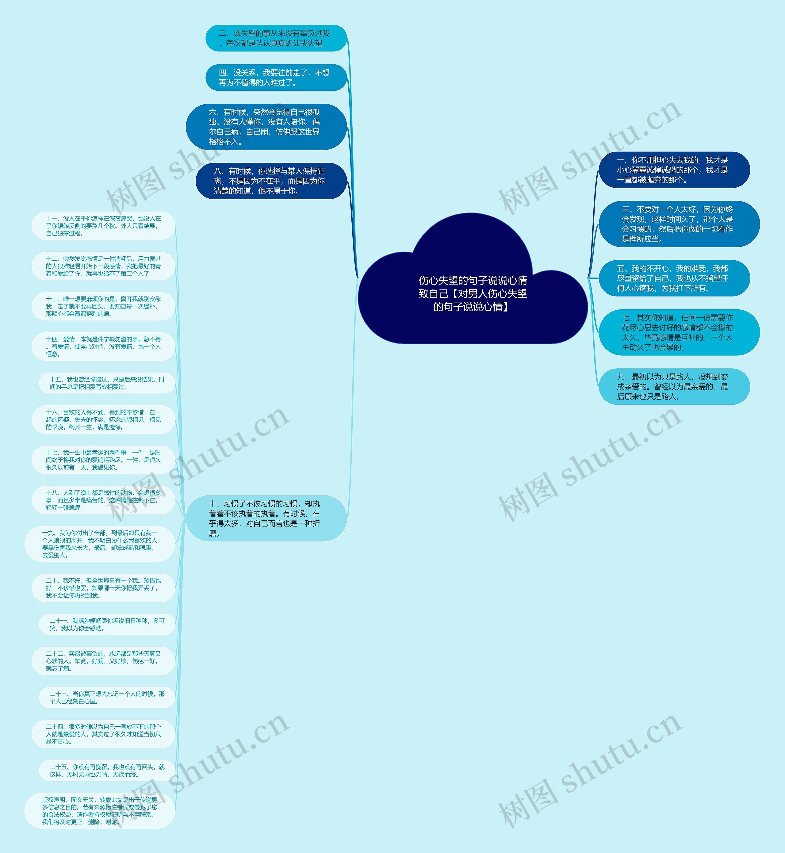 伤心失望的句子说说心情致自己【对男人伤心失望的句子说说心情】思维导图