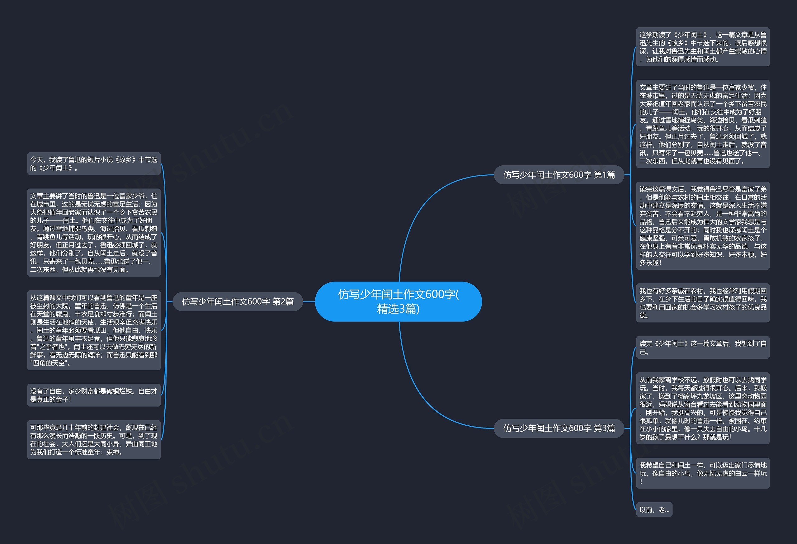 仿写少年闰土作文600字(精选3篇)思维导图