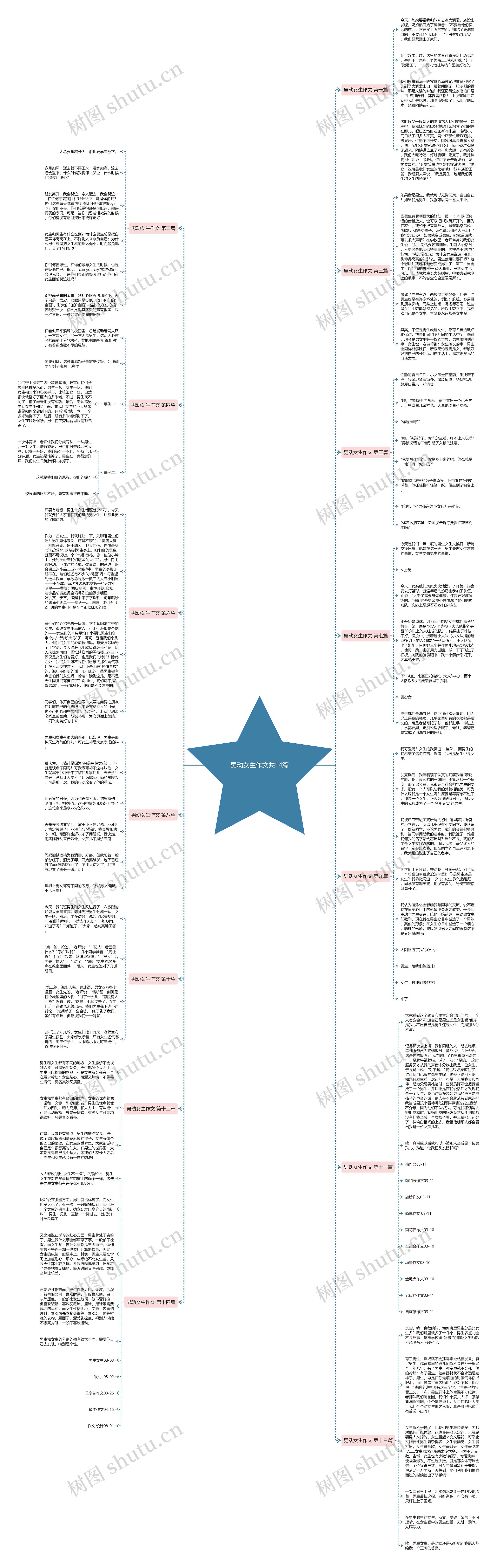 男动女生作文共14篇思维导图
