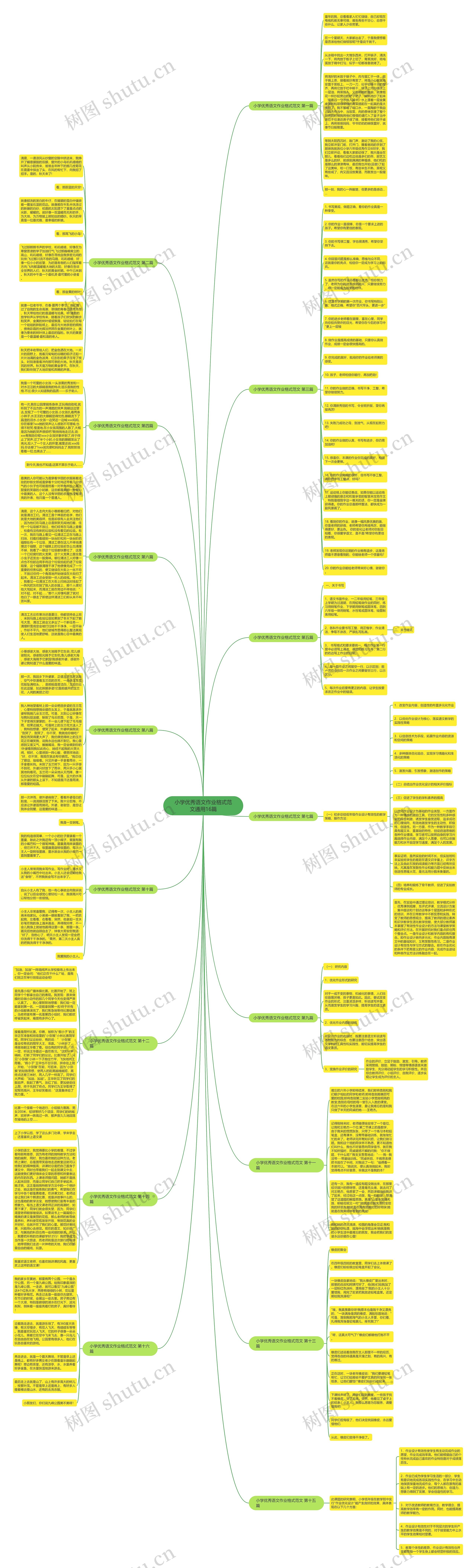 小学优秀语文作业格式范文通用16篇思维导图
