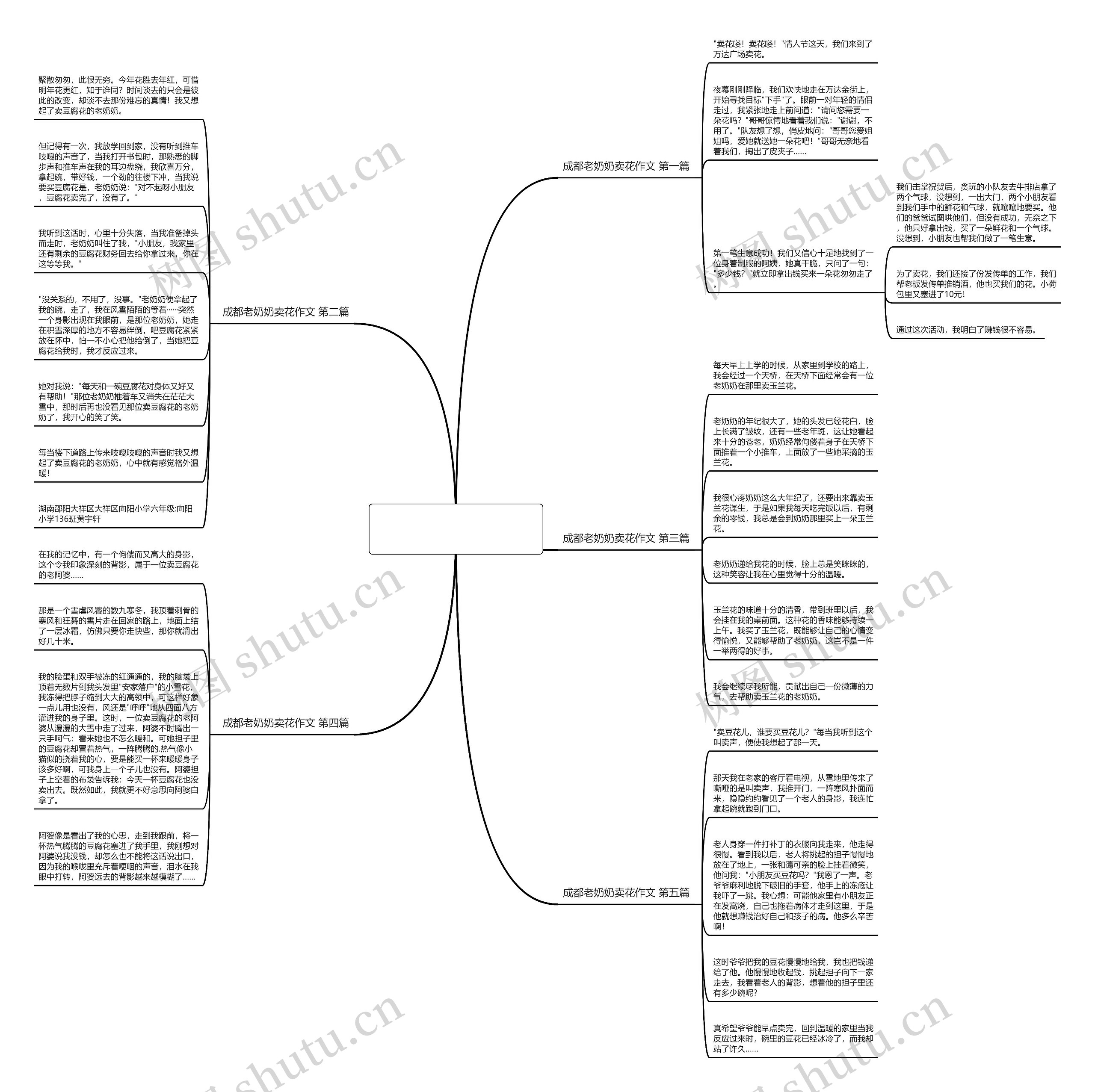 成都老奶奶卖花作文精选5篇思维导图