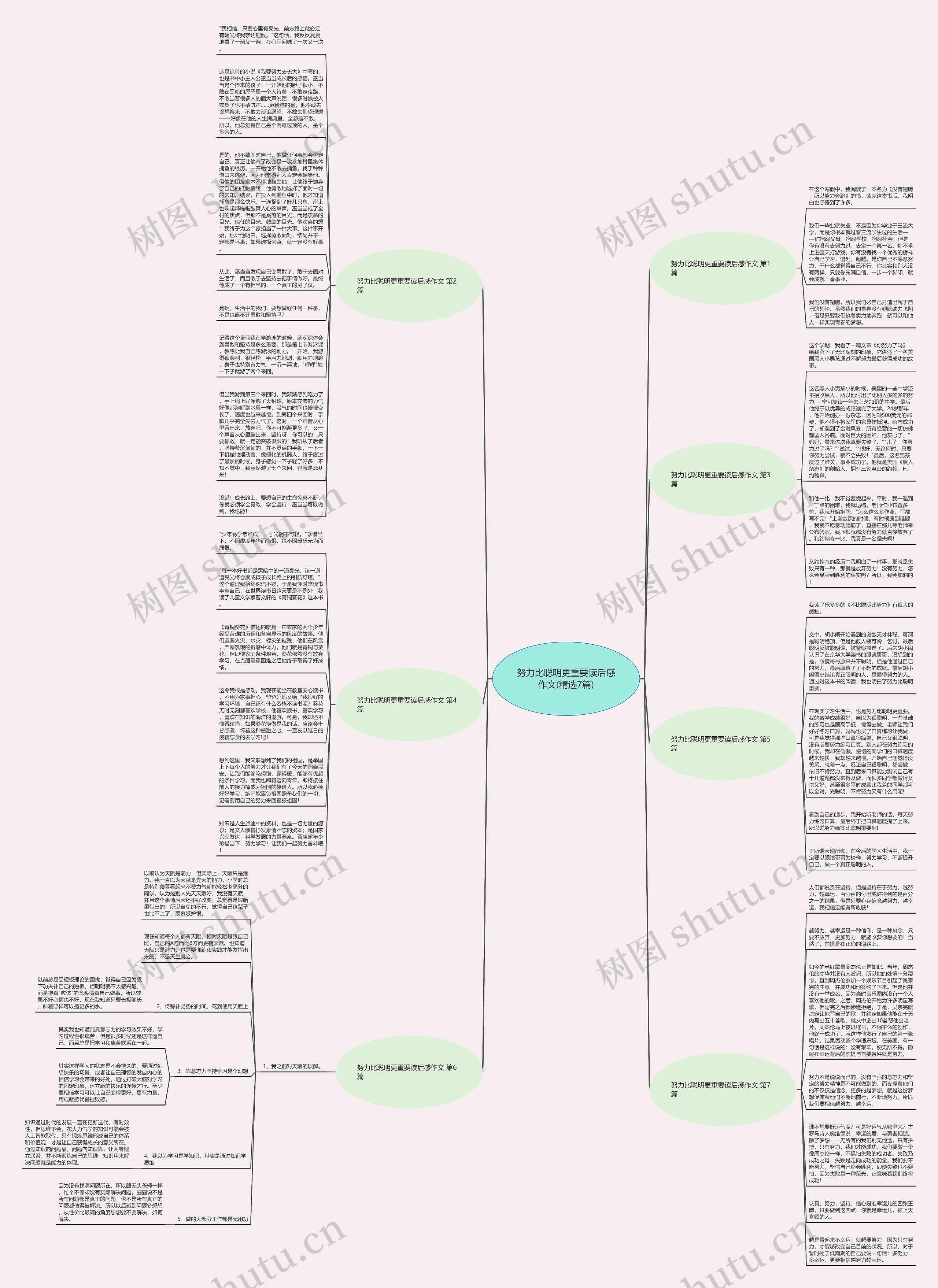 努力比聪明更重要读后感作文(精选7篇)思维导图